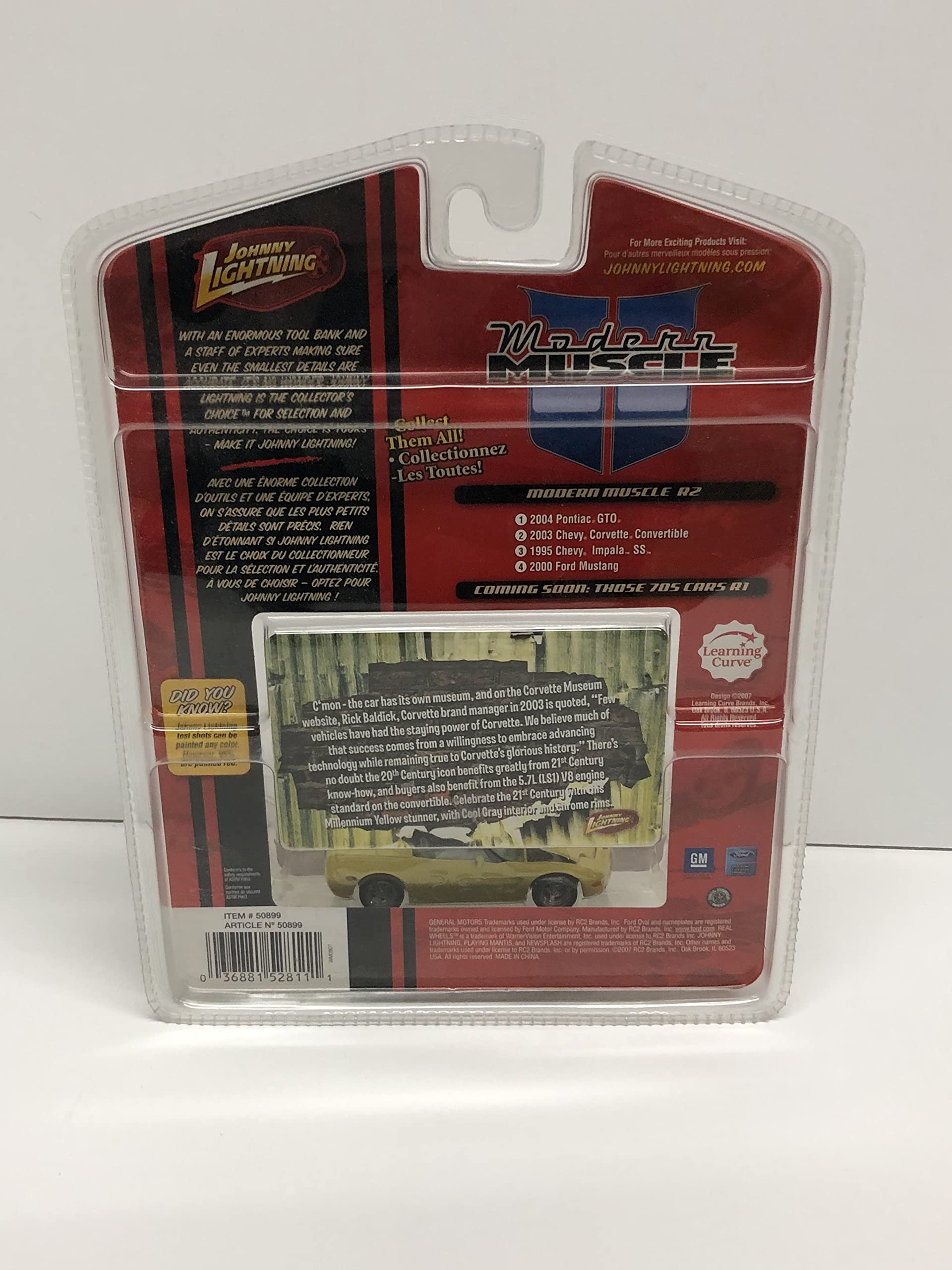 2003 Chevy Corvette Convertible Johnny Lightning 1:64 Scale Die-Cast Model Car - Modern Muscle Collectible for Display, Gifts & Racing Enthusiasts