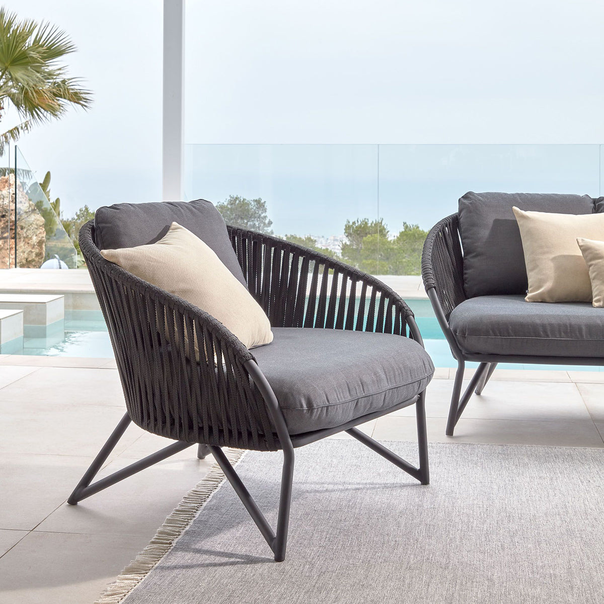 Branzie Outdoor Arm Chair - Comfortable Patio Lounge Chair for Garden, Poolside, and Backyard Relaxation - Durable Weather-Resistant Design for Outdoor Use
