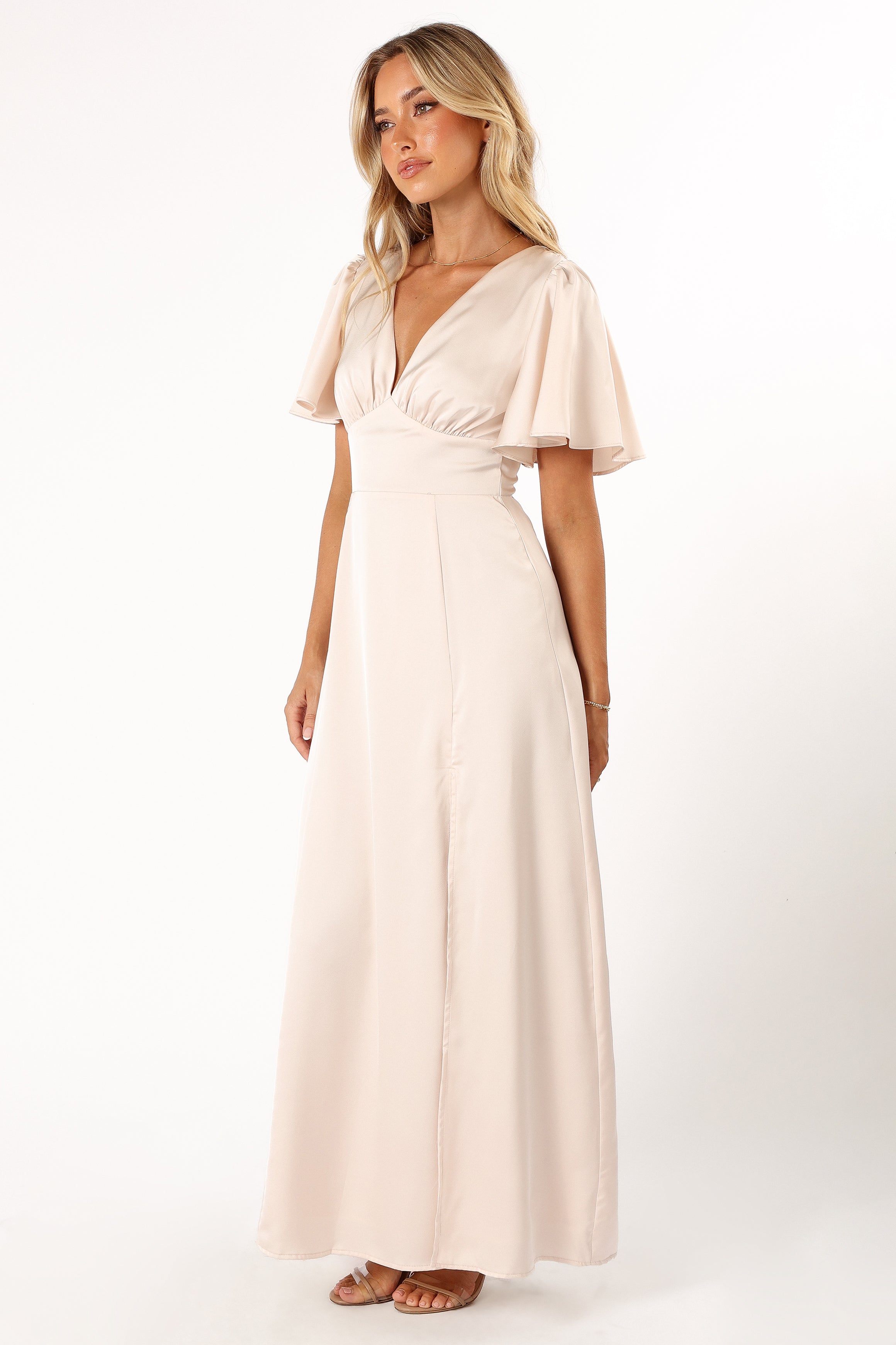 Casper Maxi Dress for Women - Elegant Pearl Embellished Long Flowy Dress for Summer, Beach, and Evening Events