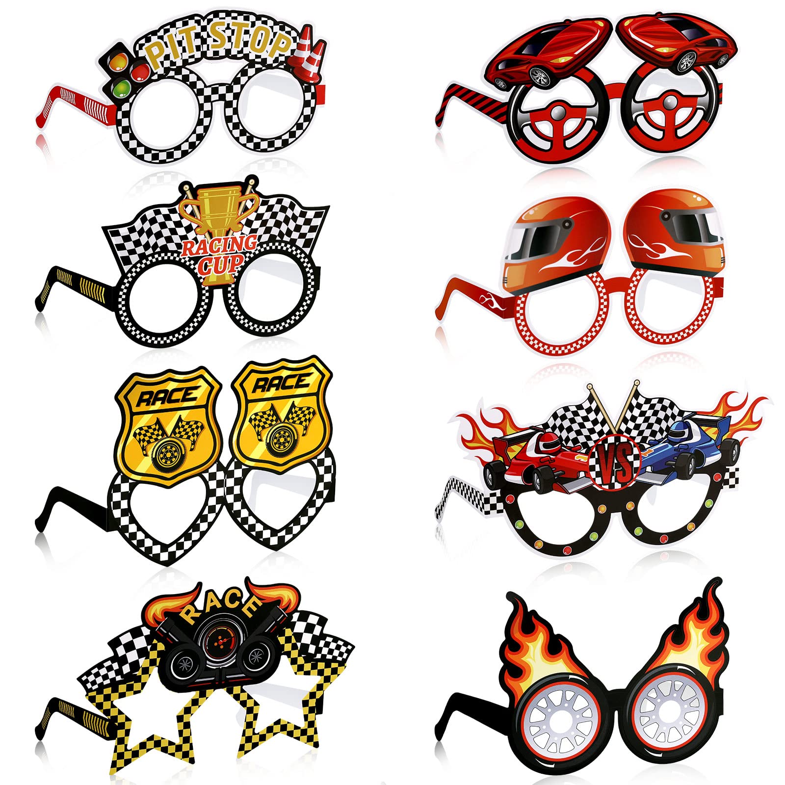 Eersida Racecar Sunglasses - Polarized UV Protection Driving Glasses for Men & Women - Racing Party Favors, Photo Props, Car Theme Accessories - Perfect for Motorsport Events, Costume Parties & Themed Photoshoots