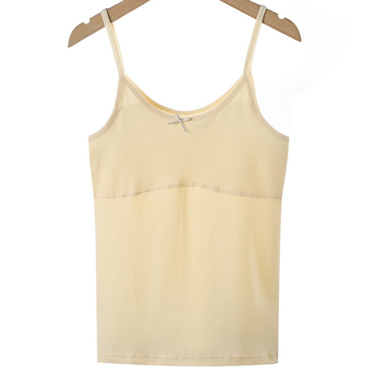 **Girls' Cotton Camisole with Built-in Bra - Soft Training Undershirt for Teens - Perfect for School, Layering & Everyday Comfort**