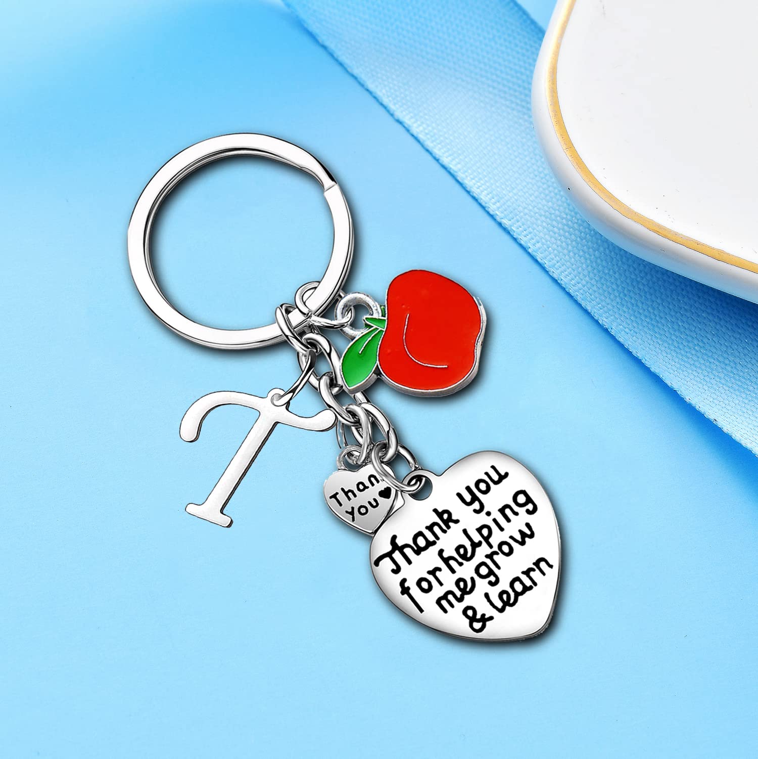 Personalized A-Z Letter Initial Keychain - Best Teacher Appreciation Gift, Graduation Gift for Educators - Perfect for Classroom Rewards, Back to School & End of Year Teacher Gifts