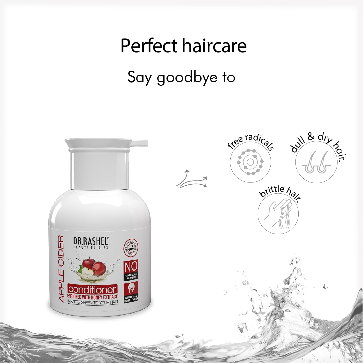 DR.Rashel Apple Cider Vinegar Hair Conditioner with Honey Extract - Repairs Dry, Frizzy & Damaged Hair - Sulfate Free & Tangle Free Formula for Men & Women (200ml) - Perfect for Color Treated & Chemically Processed Hair