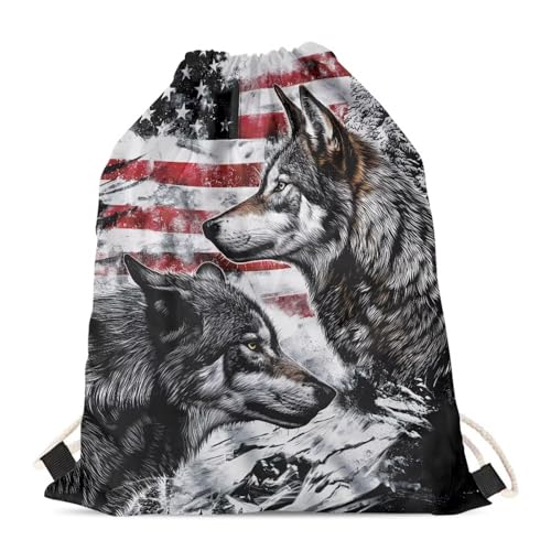 Wolf American Flag
