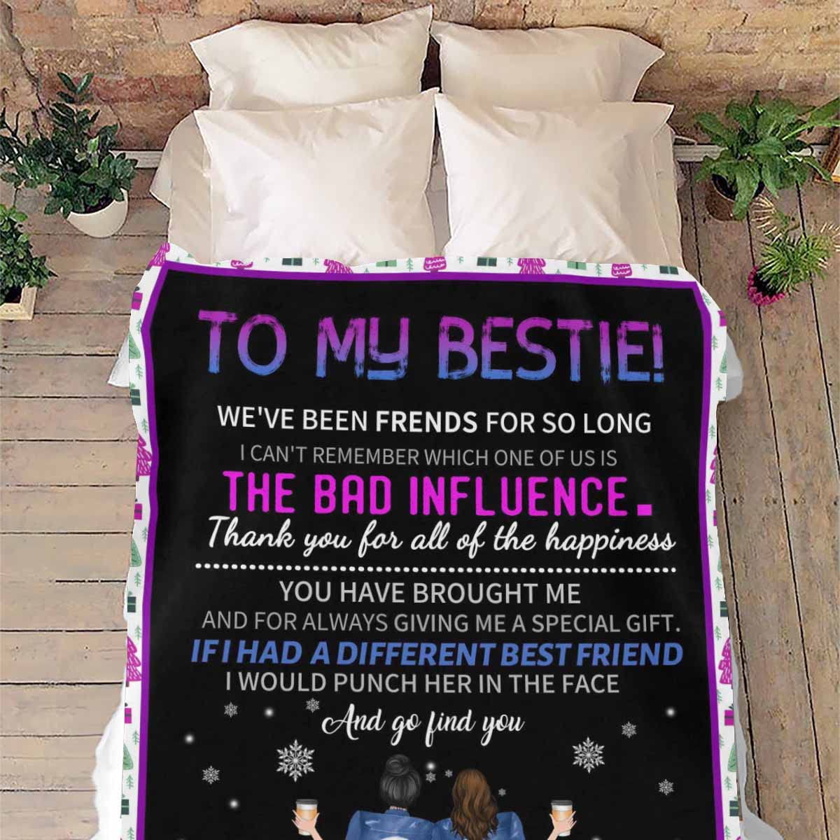 MyPupSocks Personalized Blanket for Women - Custom Best Friend Birthday Gift, Snowflake Design Long Distance Friendship Bed Blanket 50x60, Perfect for Cozy Nights and Thoughtful Surprises