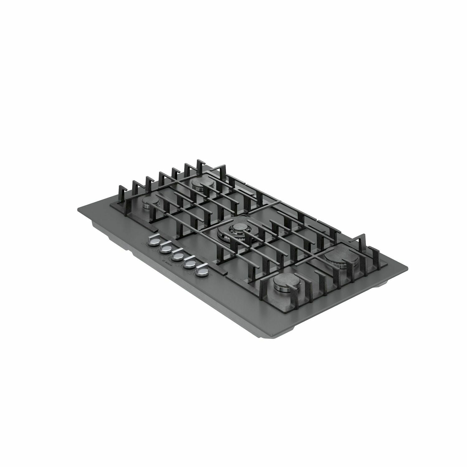 Bosch NGMP677UC 36-Inch Benchmark Gas Cooktop with Hard Glass Surface - Dark Silver - Professional Grade for Modern Kitchens | Perfect for Home Chefs & Entertaining