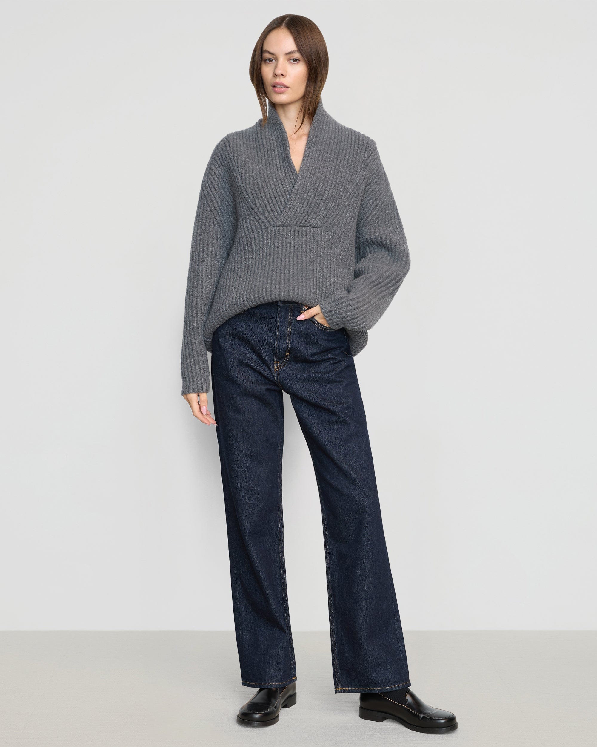 Campbell Shawl Collar Sweater for Women - Soft Knit Cardigan with Pockets - Cozy Winter Pullover for Office, Date Night & Casual Outfits