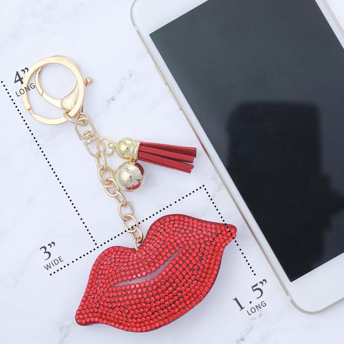 Sparkling NTLX Keychain Bag Charm - Cute & Shiny Purse Accessory for Women, Luggage, Suitcases, Diaper Bags & Keys - Perfect Gift Box Included - Ideal for Travel, Everyday Use & Gifts