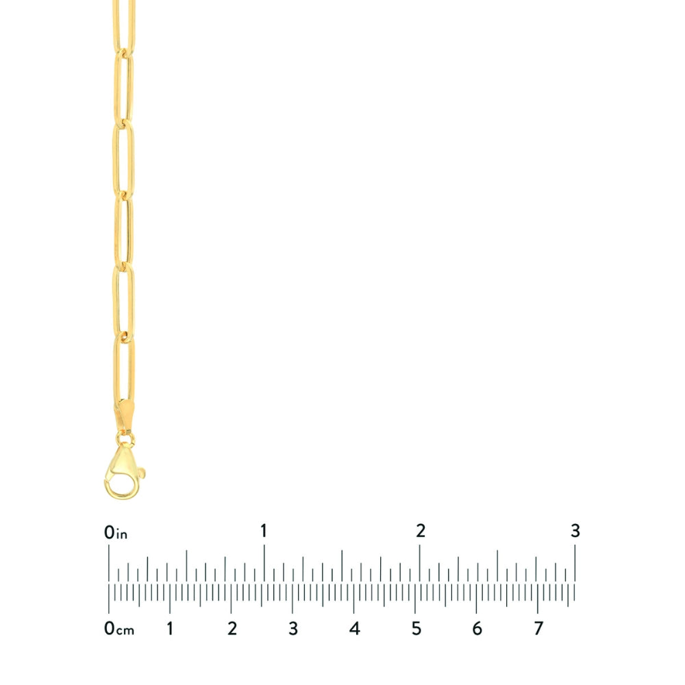 14K Yellow Gold Paper Clip Chain Necklace 18