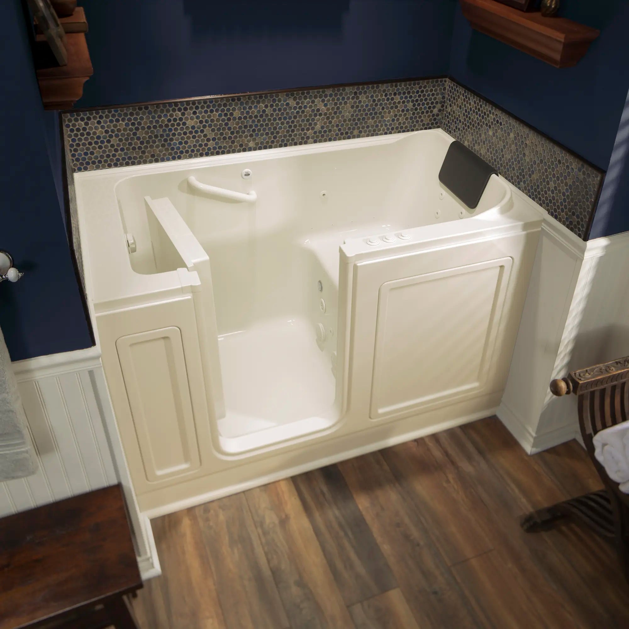 32 x 60 Inch Acrylic Walk-in Bathtub with Air Spa & Whirlpool System - Left Hand Drain | Luxury Walk in Tub for Elderly & Mobility Accessible Bathing | Perfect for Arthritis Pain Relief & Relaxation at Home