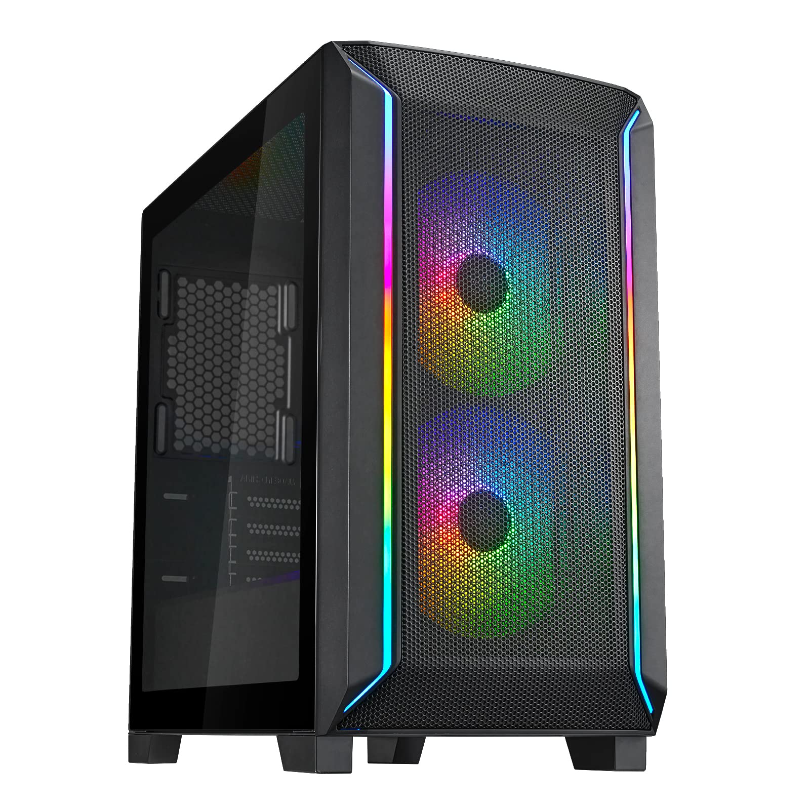 SilverStone FARA 312Z Micro-ATX Gaming PC Case with 3x ARGB Fans & LED Strips - High Airflow Compact Chassis for Gaming & Streaming Builds - Perfect for Esports, VR & Content Creation Workstations