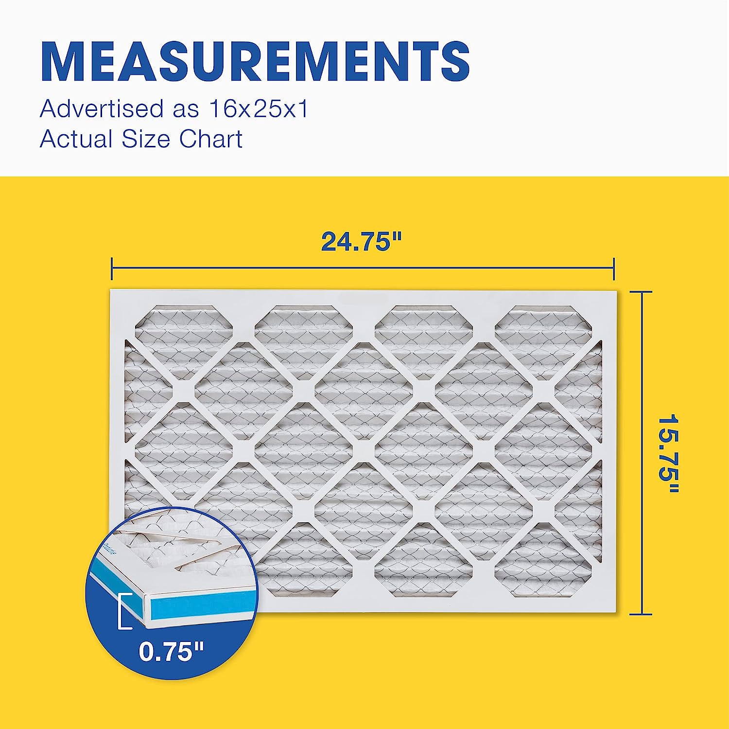 Aerostar 20x25x1 MERV 11 Pleated Air Filters - Case of 12 | High Efficiency Furnace & AC Filters for Home, Office & Commercial Use | Traps Dust, Pollen & Allergens