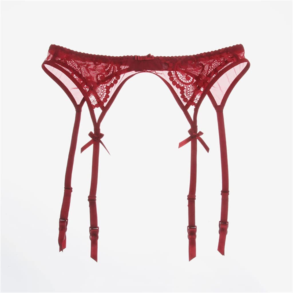 Sexy Red Lace Garter Belt for Women - Large Size Bridal Lingerie with Metal Clips & Adjustable Straps | Perfect for Wedding Night, Boudoir Photography, and Romantic Occasions