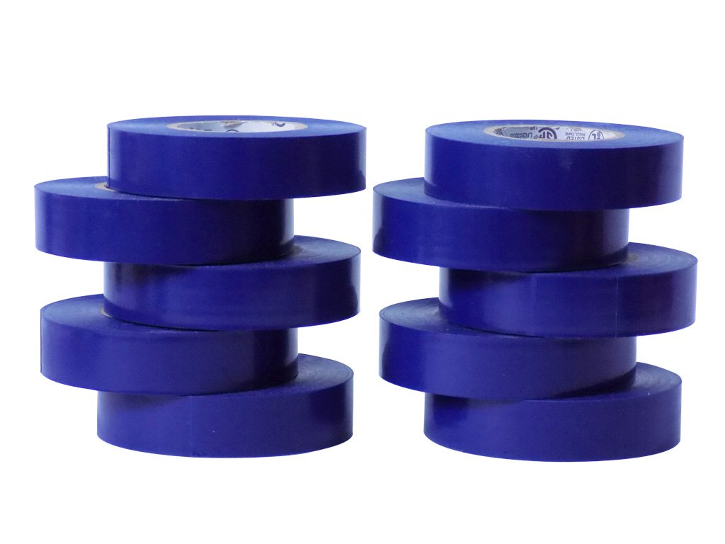 WOD EL-766AW Professional Grade Blue Electrical Tape - UL/CSA Certified, 3/4in x 66ft, Vinyl Rubber Adhesive (Case of 100 Rolls) - Ideal for Wiring, Insulation, Repairs & DIY Projects