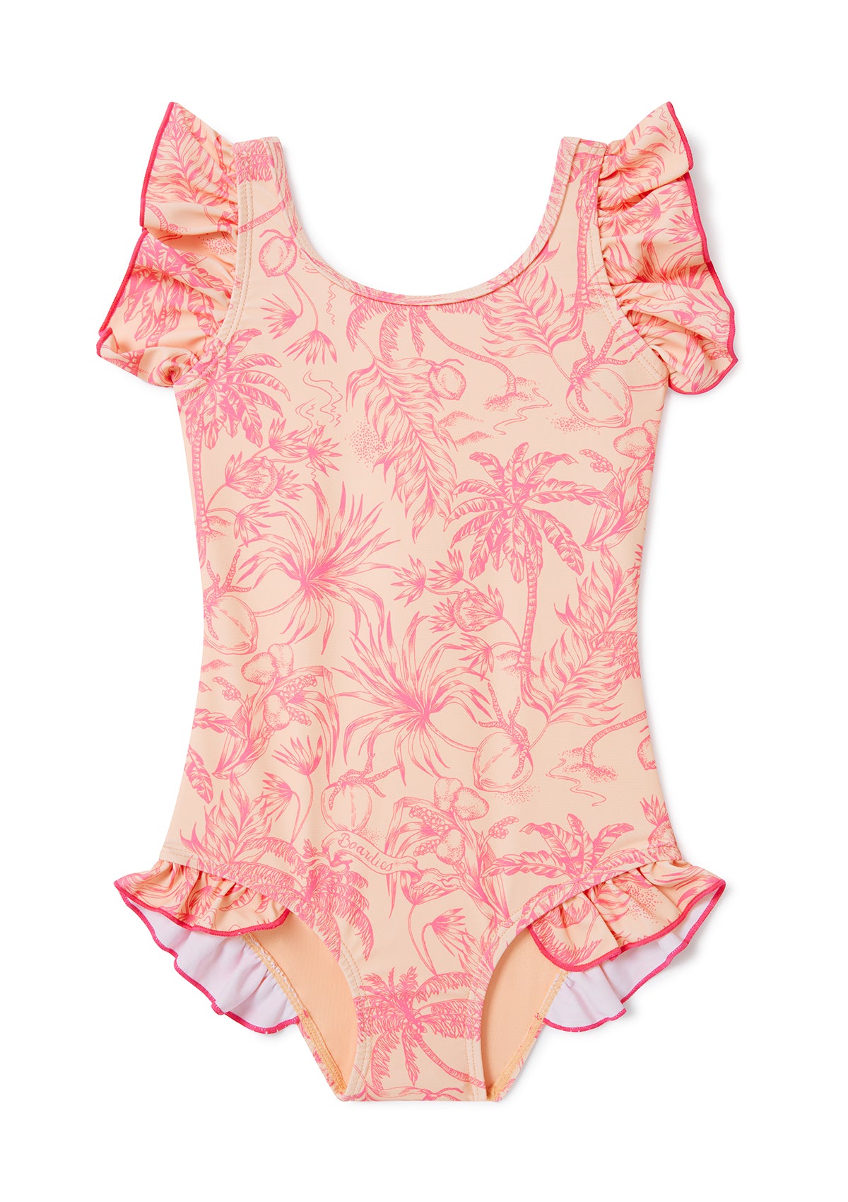 Peach Please Little Girls Swimsuit & Matching Father-Daughter Swimwear Set - Beach Vacation, Pool Party, Family Outing