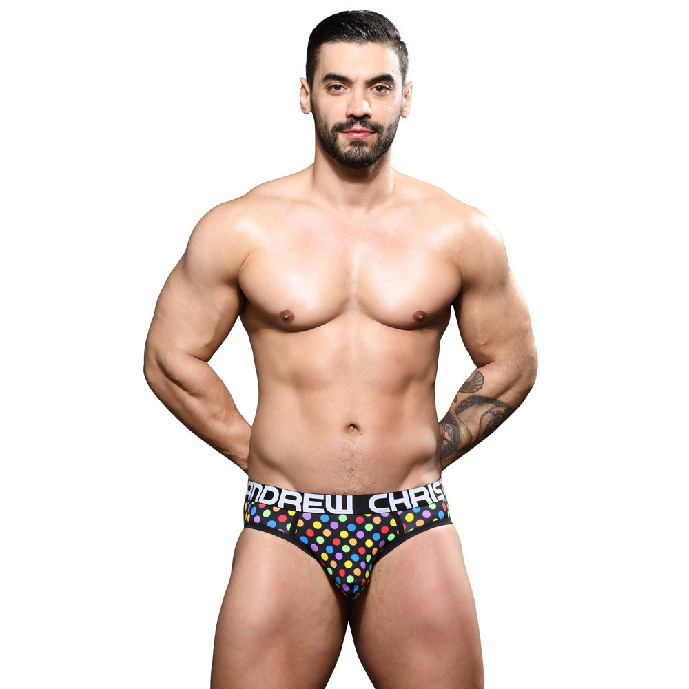 Andrew Christian Almost Naked Pride Polka Dot Brief - Gay Pride Underwear for Men, Comfortable Low Rise Briefs for Everyday Wear & Pride Events
