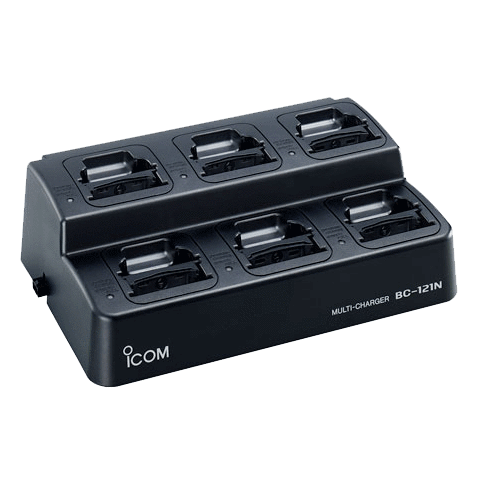 Icom BC121NS Six Unit Charger - Fast Charging Station for Two-Way Radios | Perfect for Emergency Services, Construction Sites & Outdoor Adventures