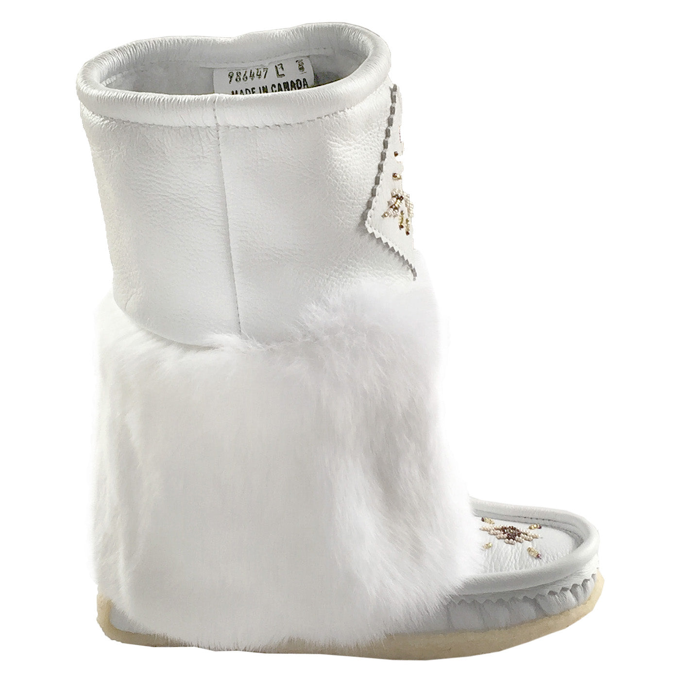Women's White Mid Calf Rabbit Fur Mukluks - Cozy Winter Boots for Women - Perfect for Snow, Cold Weather & Outdoor Activities
