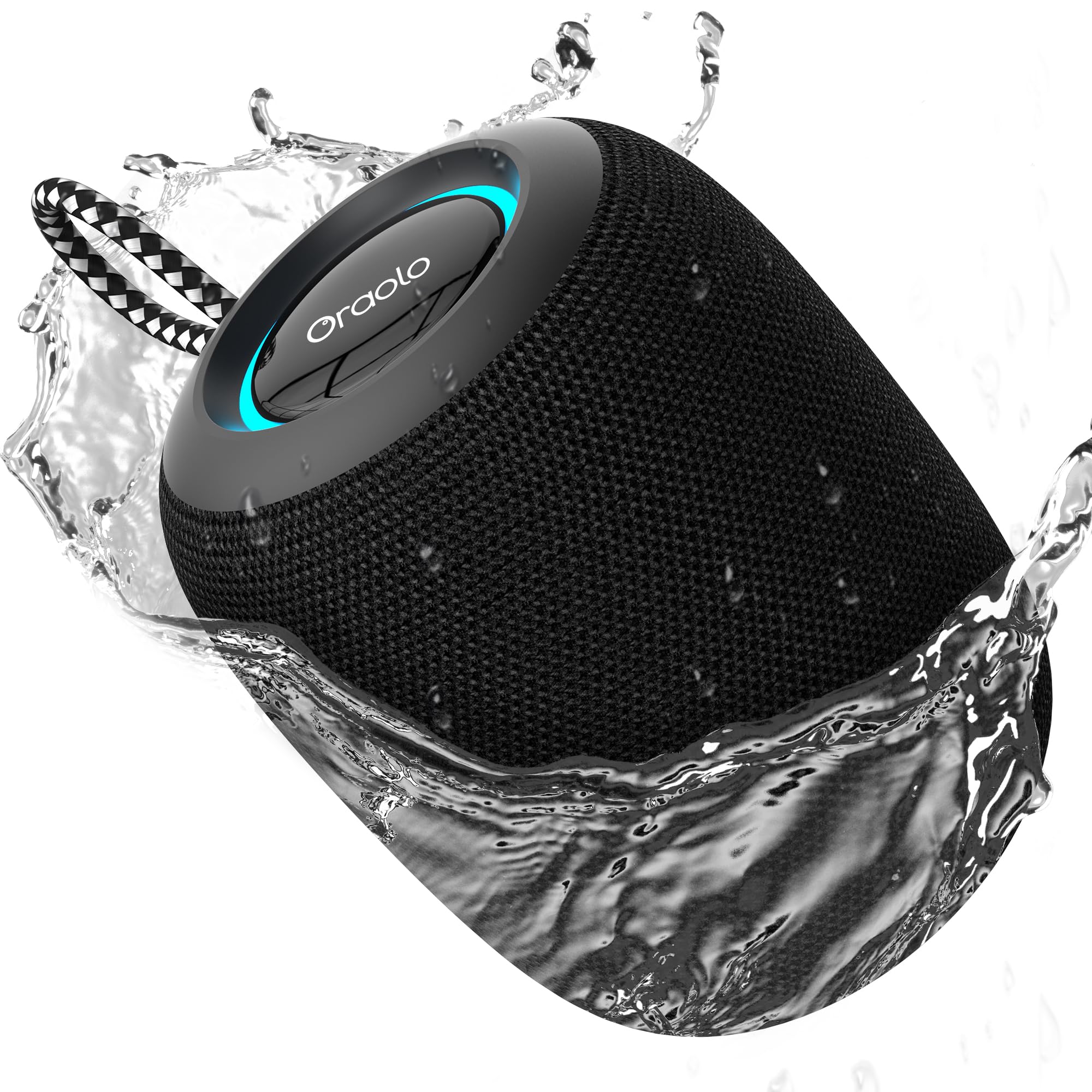 Premium Bluetooth Speaker IPX7 Waterproof - 15W Powerful Sound, 30H Playtime, LED Lights, BT5.3, TWS Pairing - Wireless Portable Speaker for Outdoor, Camping, Beach, Pool Party & Home Use