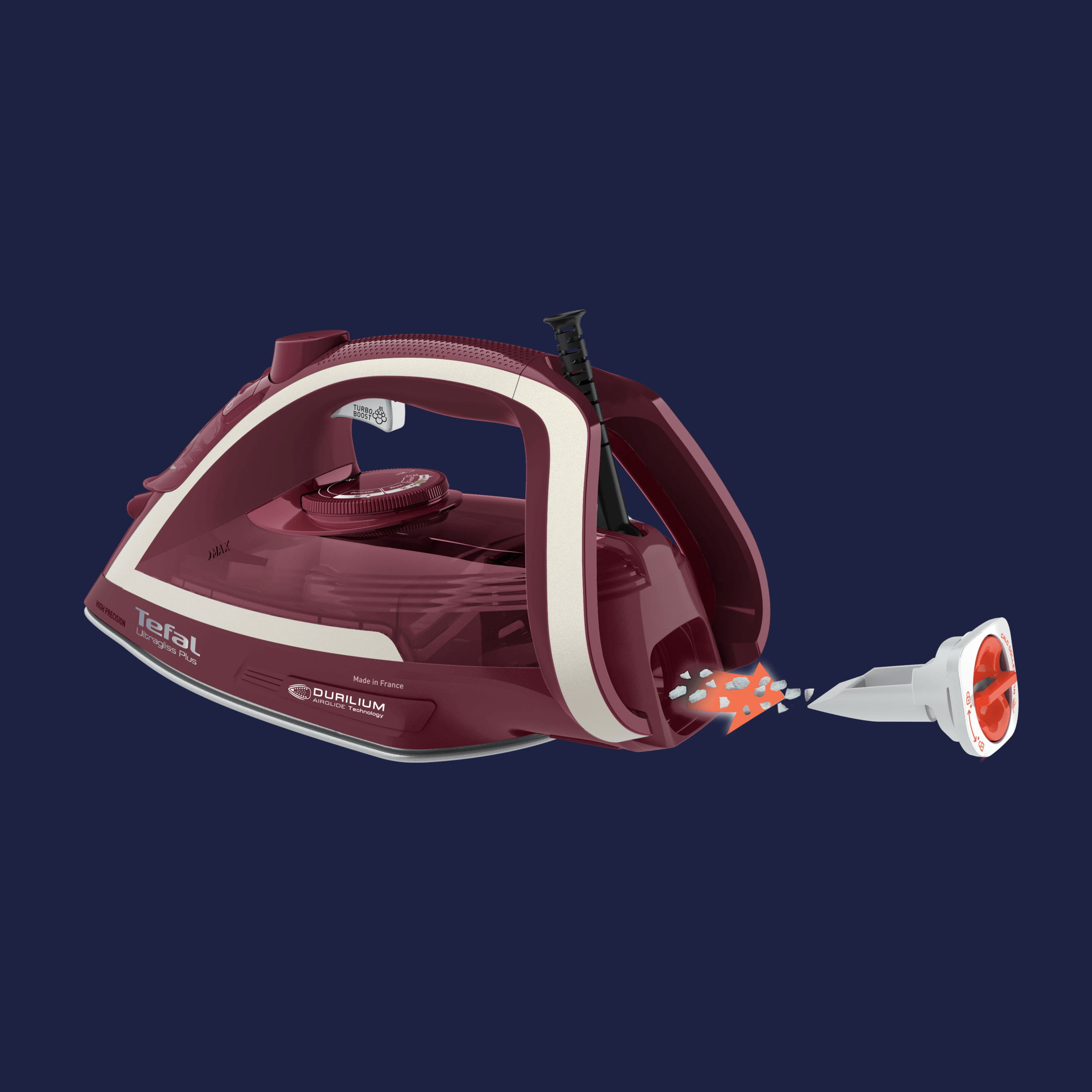 Tefal Ultragliss Anti Calc Plus Steam Iron FV6845 - Professional 1800W Anti-Drip Iron with Self-Cleaning System for Wrinkle-Free Clothes | Perfect for Home, Office & Travel Use