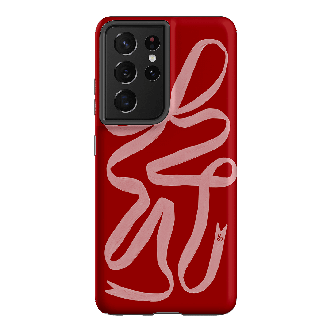 Cupid's Bow Ribbon Phone Case for iPhone & Samsung - Elegant Valentine's Day Gift for Her, Romantic Couple Accessory | Perfect for Dating, Anniversaries & Special Occasions