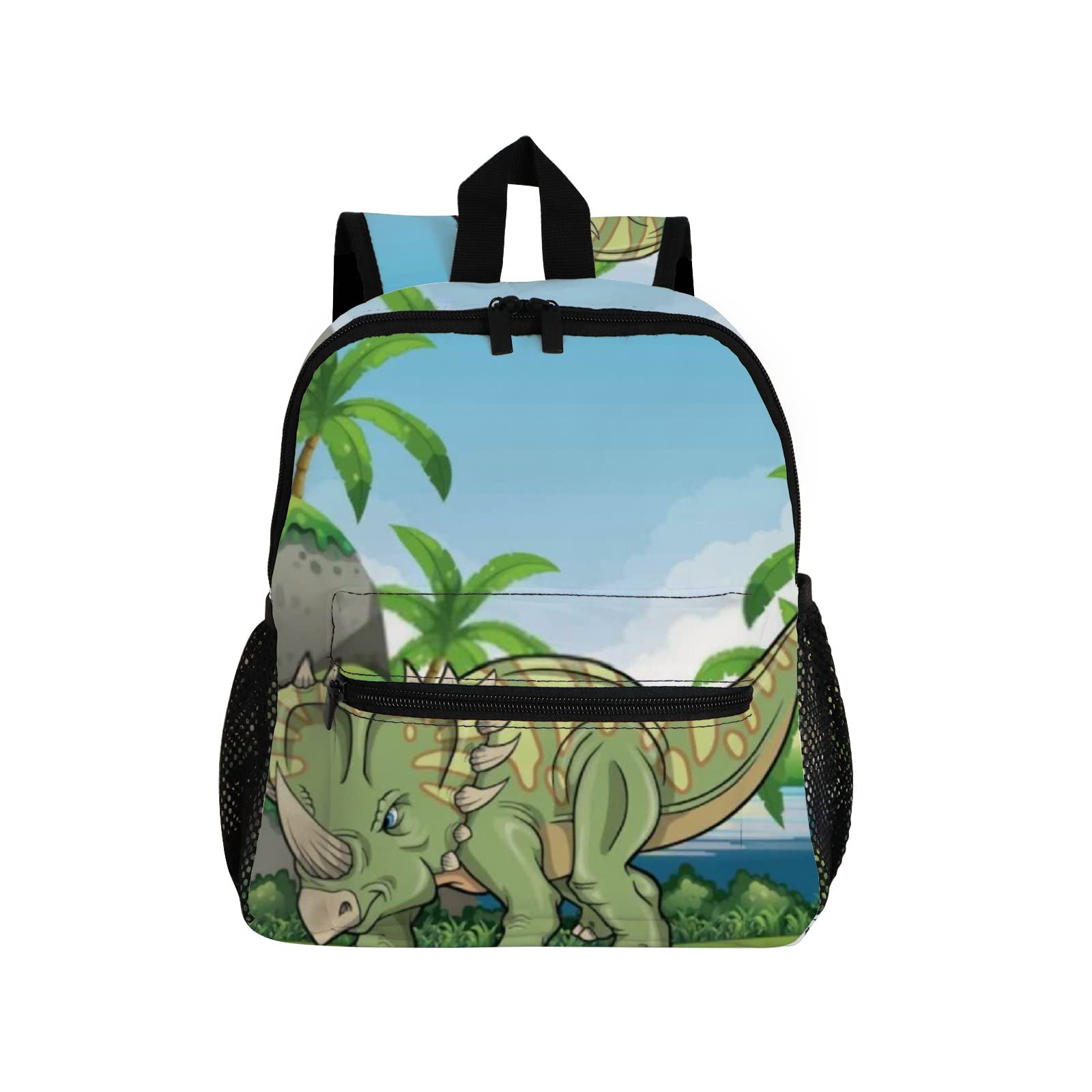Blue Triceratops Dinosaur Kids Backpack for Boys & Girls - Waterproof School Backpack for Toddlers & Kindergarten - Perfect for School, Travel & Outdoor Adventures