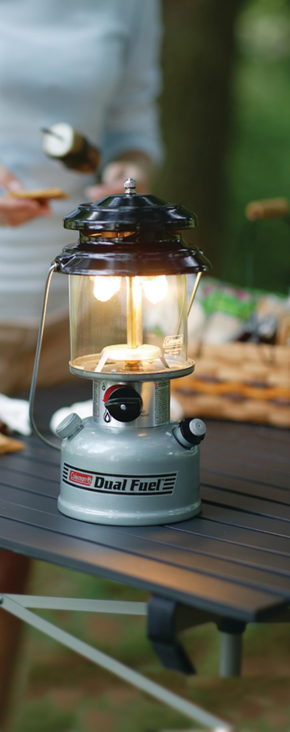 Coleman Premium 700L Dual-Fuel Lantern - Adjustable Brightness Camping Light with Carry Case, Mantles & Filter Funnel - Perfect for Outdoor Adventures, Emergency Preparedness & Backyard Camping