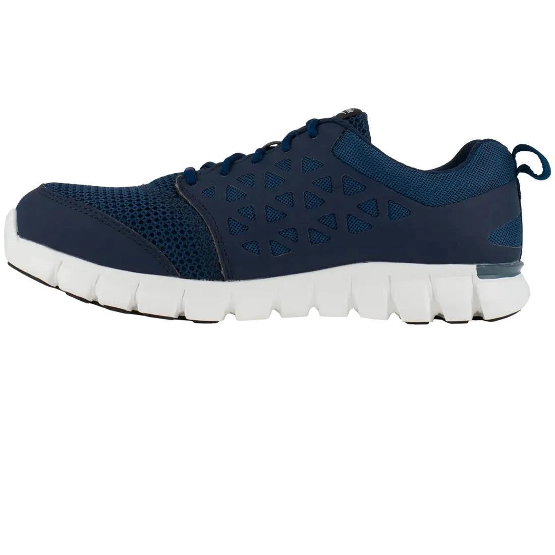 Sublite Cushion Alloy Toe Athletic Work Shoes for Men - Lightweight Safety Shoes with Shock Absorption, Breathable & Comfortable - Blue/White - Perfect for Construction, Warehouse & Industrial Work