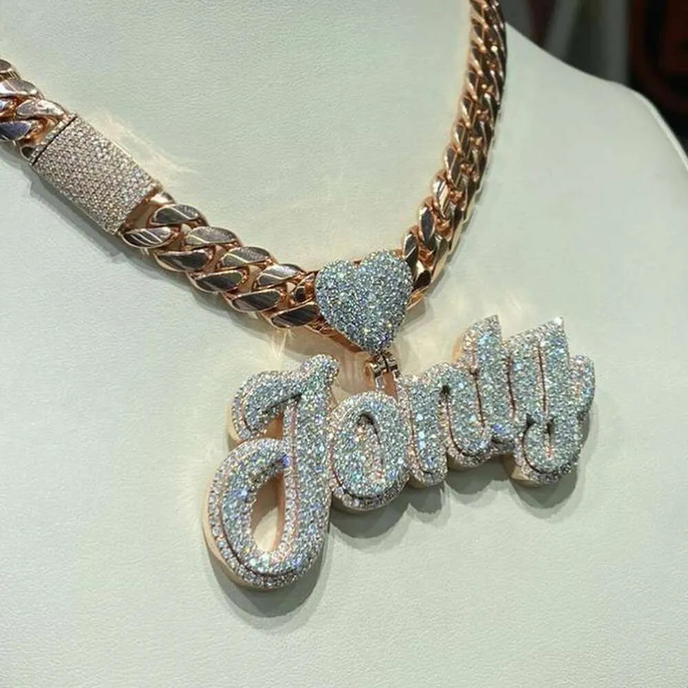 Iced Out Pendant Necklace with VVS Moissanite Stones - Perfect for Parties, Weddings & Special Occasions