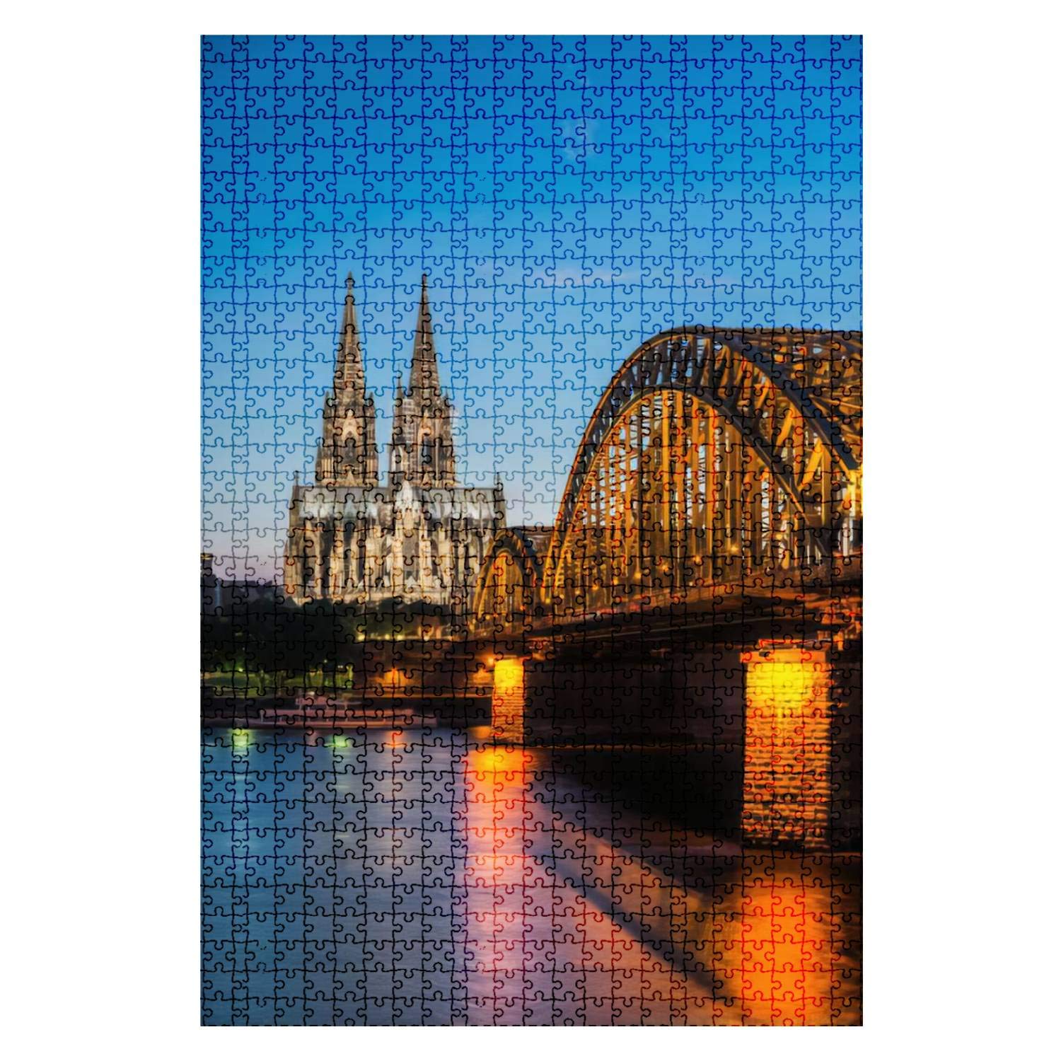 1000-Piece Wooden Jigsaw Puzzle - Cologne Skyline Water City Landscape - Challenging Adult Puzzle Game for Family & Friends - DIY Educational Toy & Home Decor Gift (Perfect for Relaxation, Brain Training & Family Bonding)
