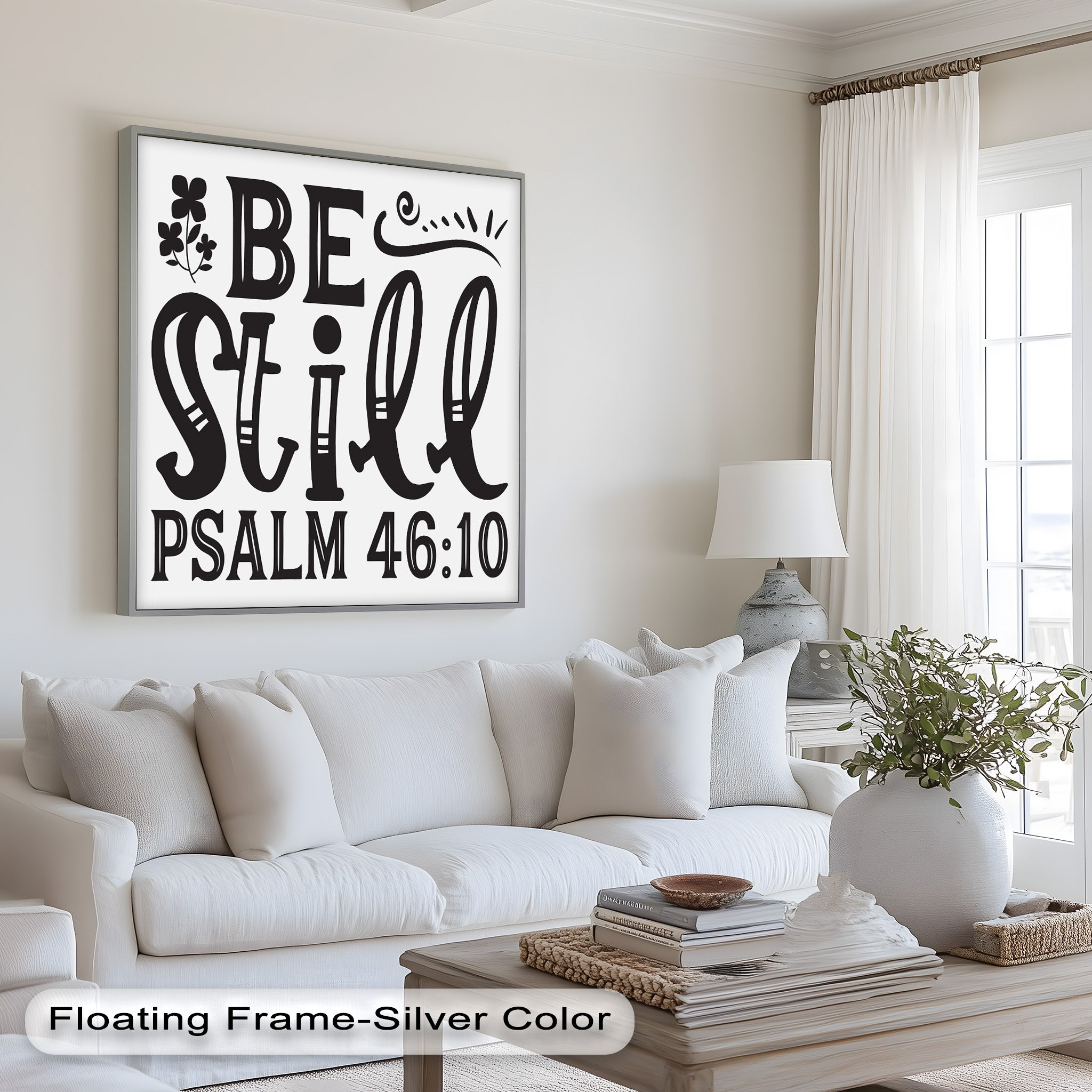 Be Still - Psalm 46:10 Scripture Bible Verse Oil Painting Wall Art for Home Decor, Church, Office & Christian Gift