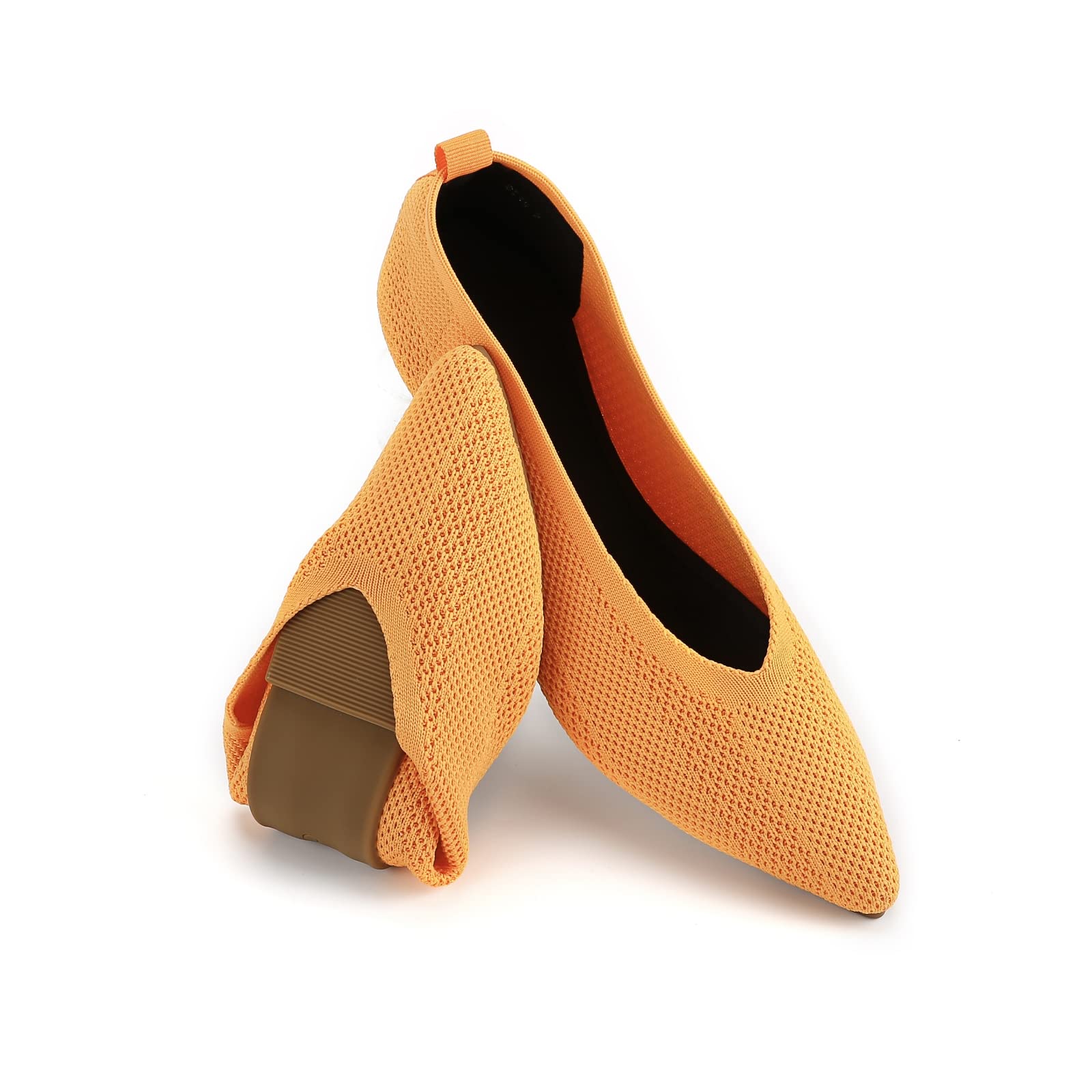 Slocyclub Women's Comfortable Knit Ballet Flats - Classic Pointed Toe Slip On Dress Shoes for Work & Casual Wear (Black) | Perfect for Office, Commuting & Everyday Comfort
