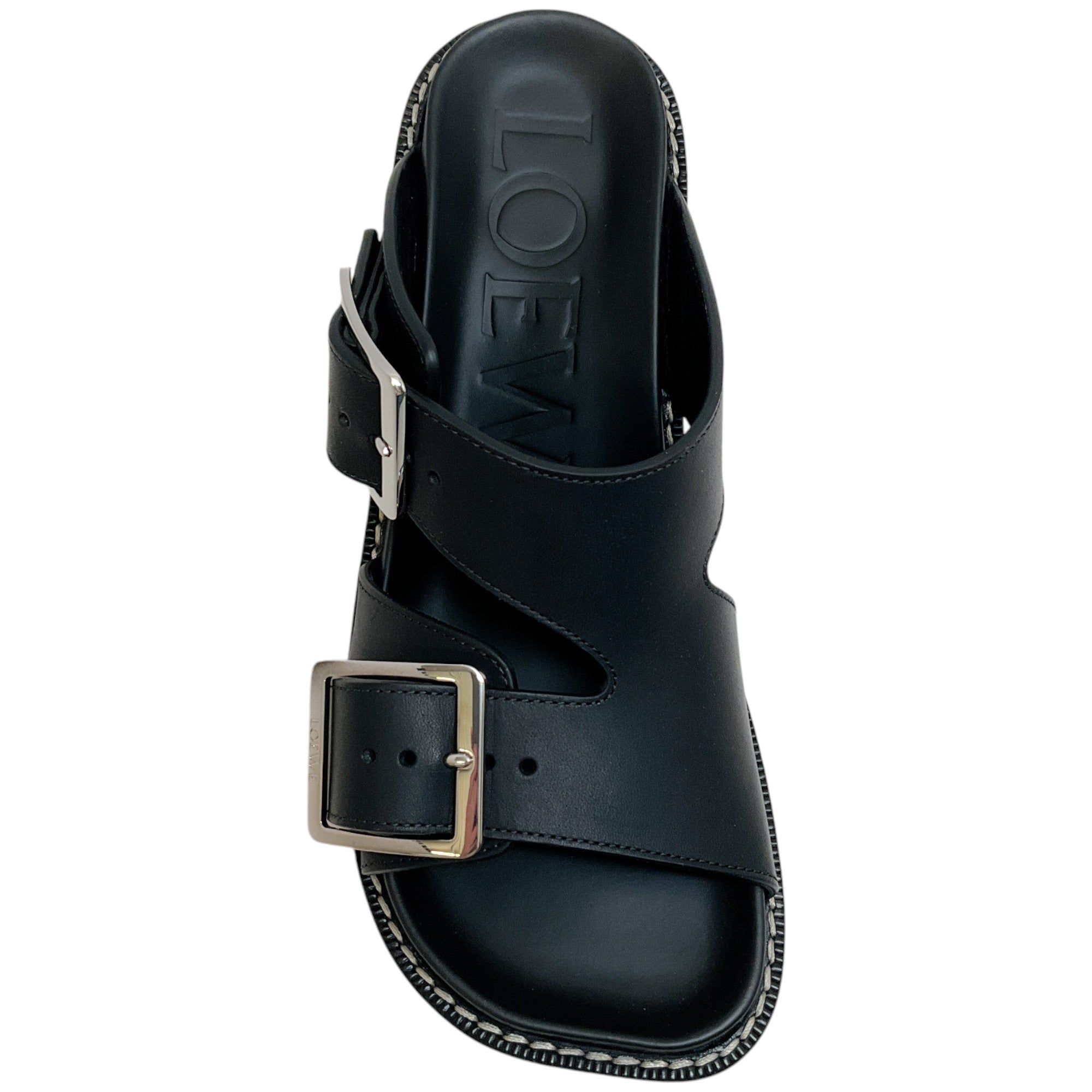 Loewe Black Leather Ease Heel Slide Sandals for Women - Comfortable Slip-On Summer Shoes | Perfect for Beach, Vacation & Casual Outings