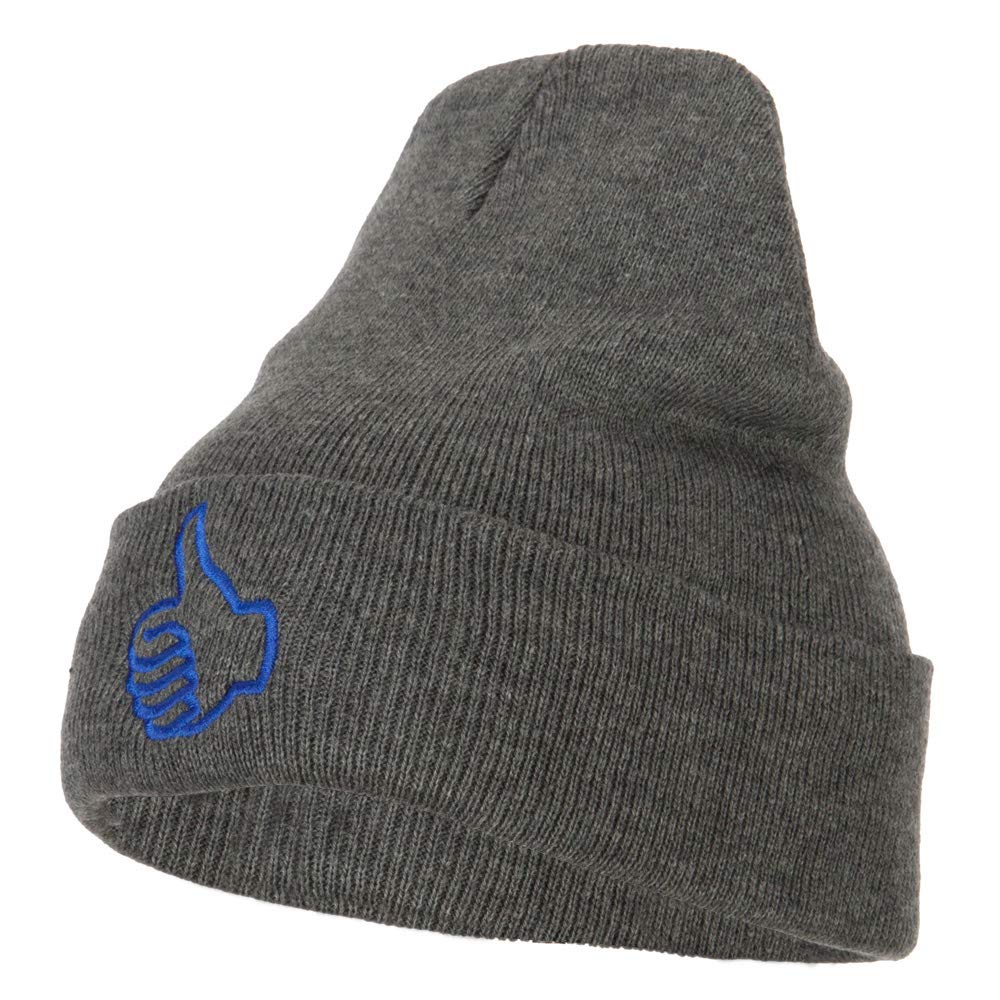 e4Hats.com Facebook Thumbs Up Embroidered Long Beanie Hat - Warm Winter Skull Cap for Men & Women - Perfect for Social Media Fans, Outdoor Activities & Cold Weather