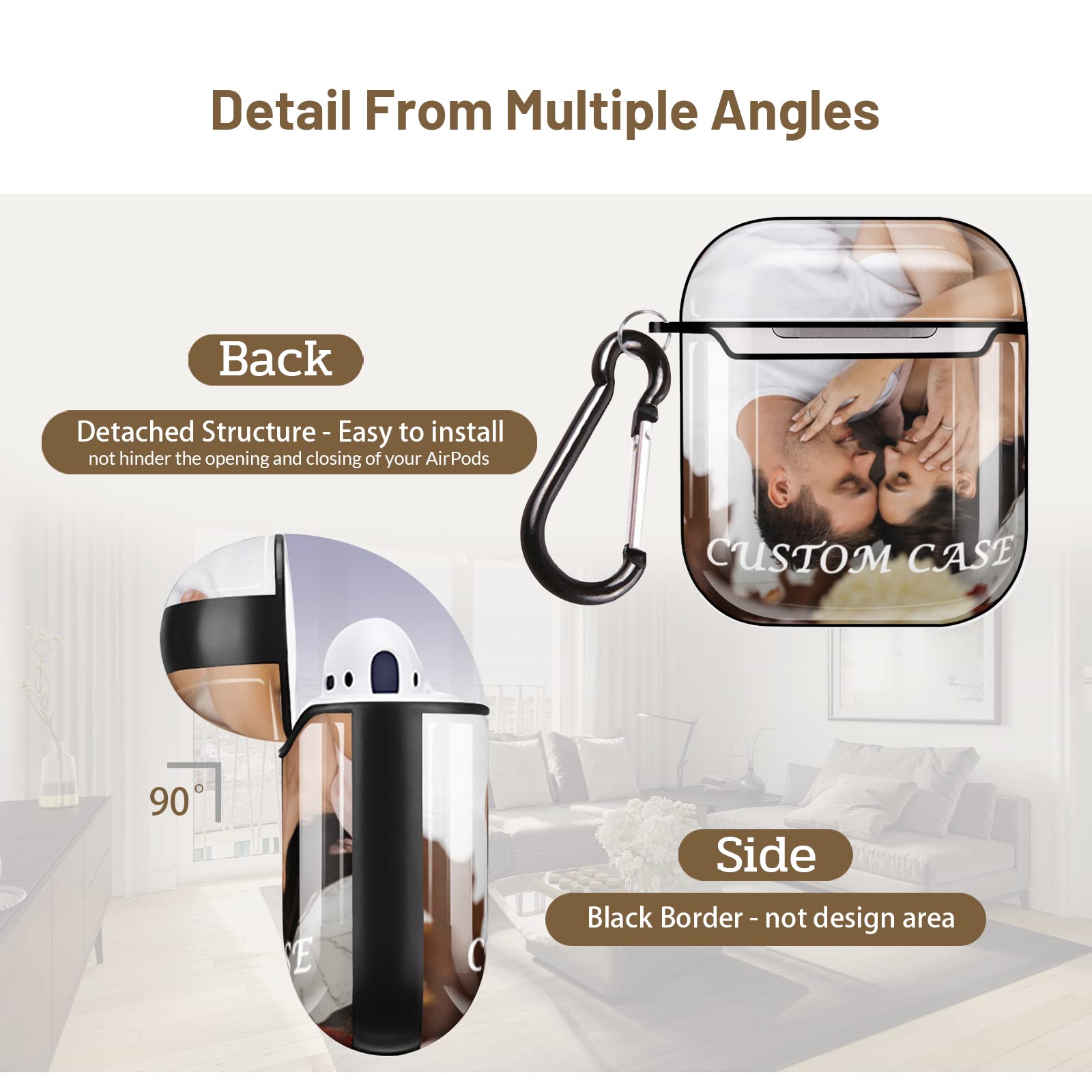 Custom AirPod 1/2 Case with Photo/Text - Personalized Gift for Travel & Daily Use