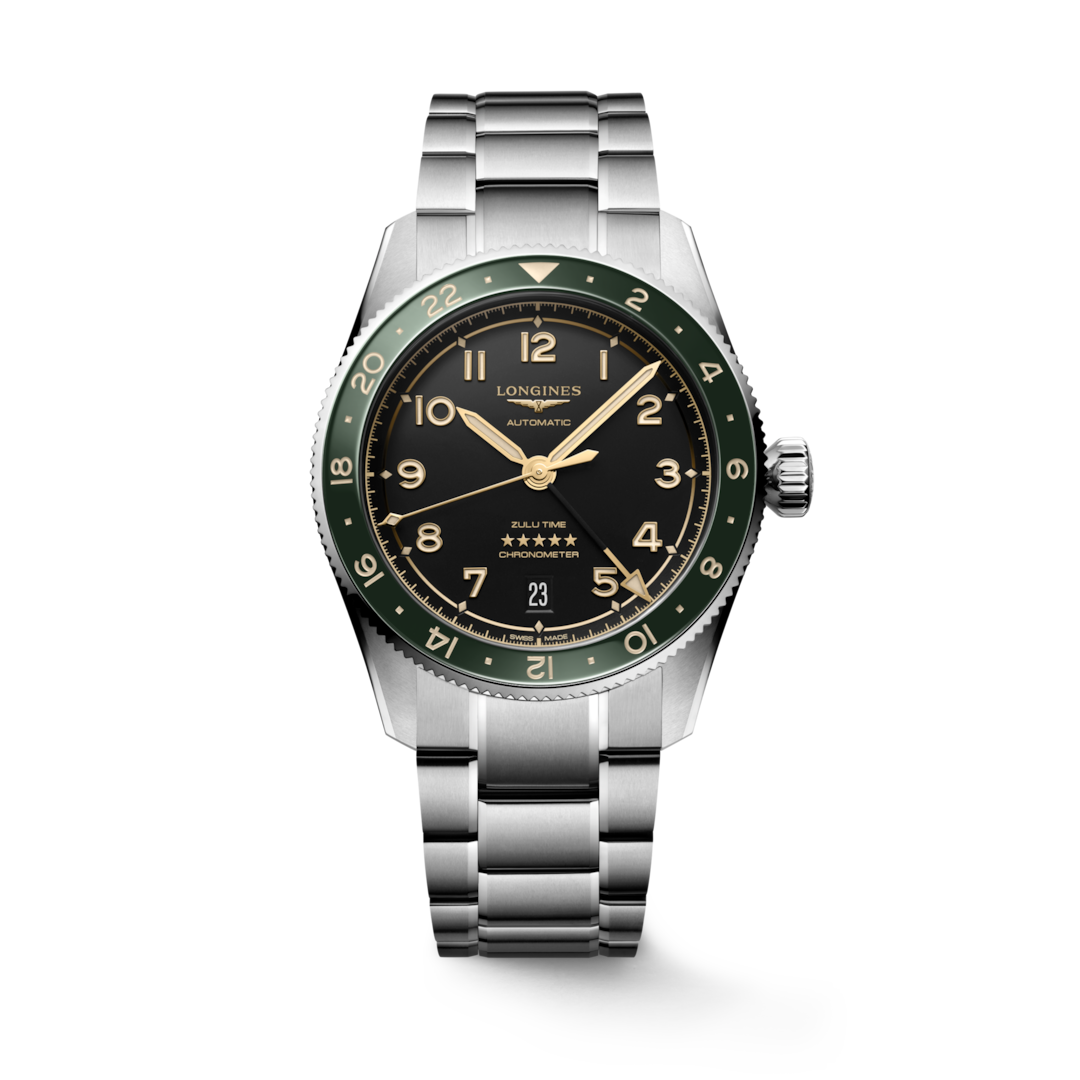 Longines Spirit Zulu Time 39mm Automatic Watch L3.802.4.63.6 - Stainless Steel Case, Blue Dial - Perfect for Travel, Business & Luxury Watch Collectors