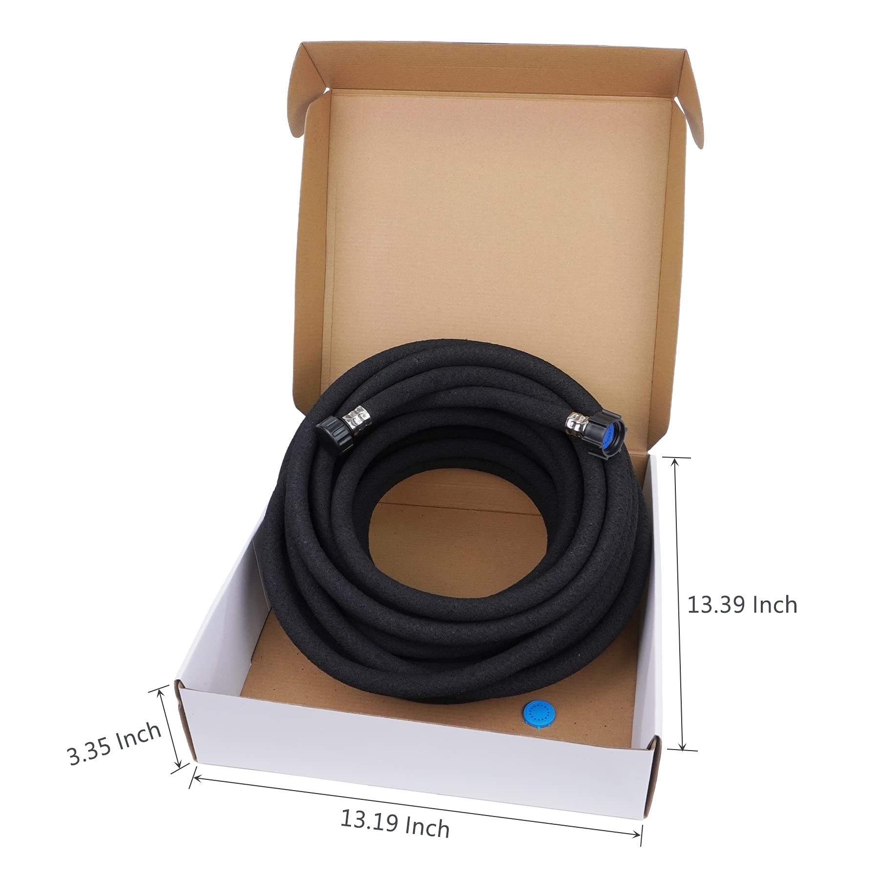 Heavy Duty 1/2 Inch x 50 FT Rubber Soaker Hose - Water Saving Drip Irrigation Hose (70% More Efficient) for Garden, Flower Beds, Vegetable Patches & Landscaping | Perfect for Eco-Friendly Watering & Plant Hydration