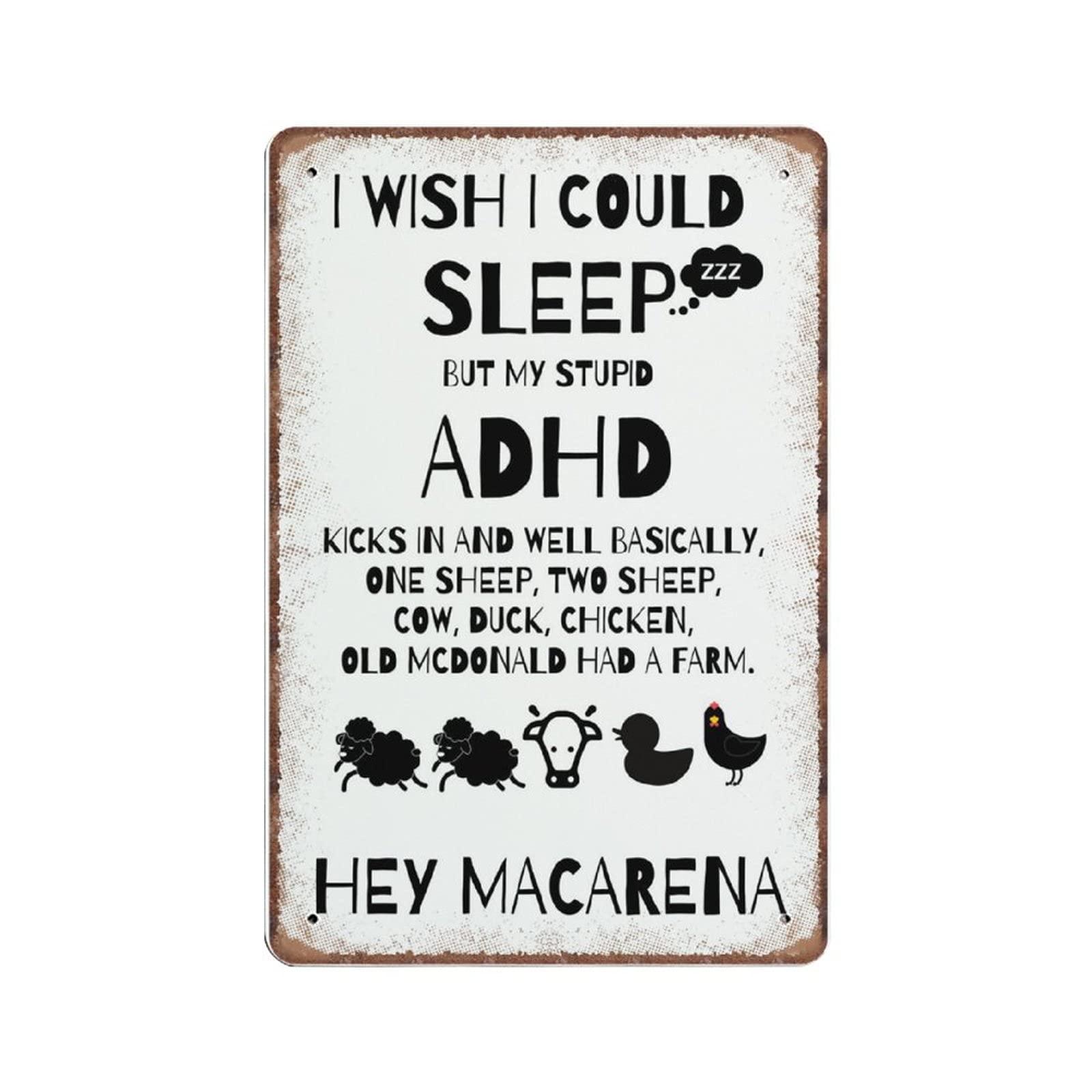 ADHD & Autism Awareness Vintage Metal Tin Sign - 140x200mm Wall Art Poster for Kids Room, Pub, Bar, Kitchen, Garden & Home Decor - Perfect for Mental Health Support Spaces