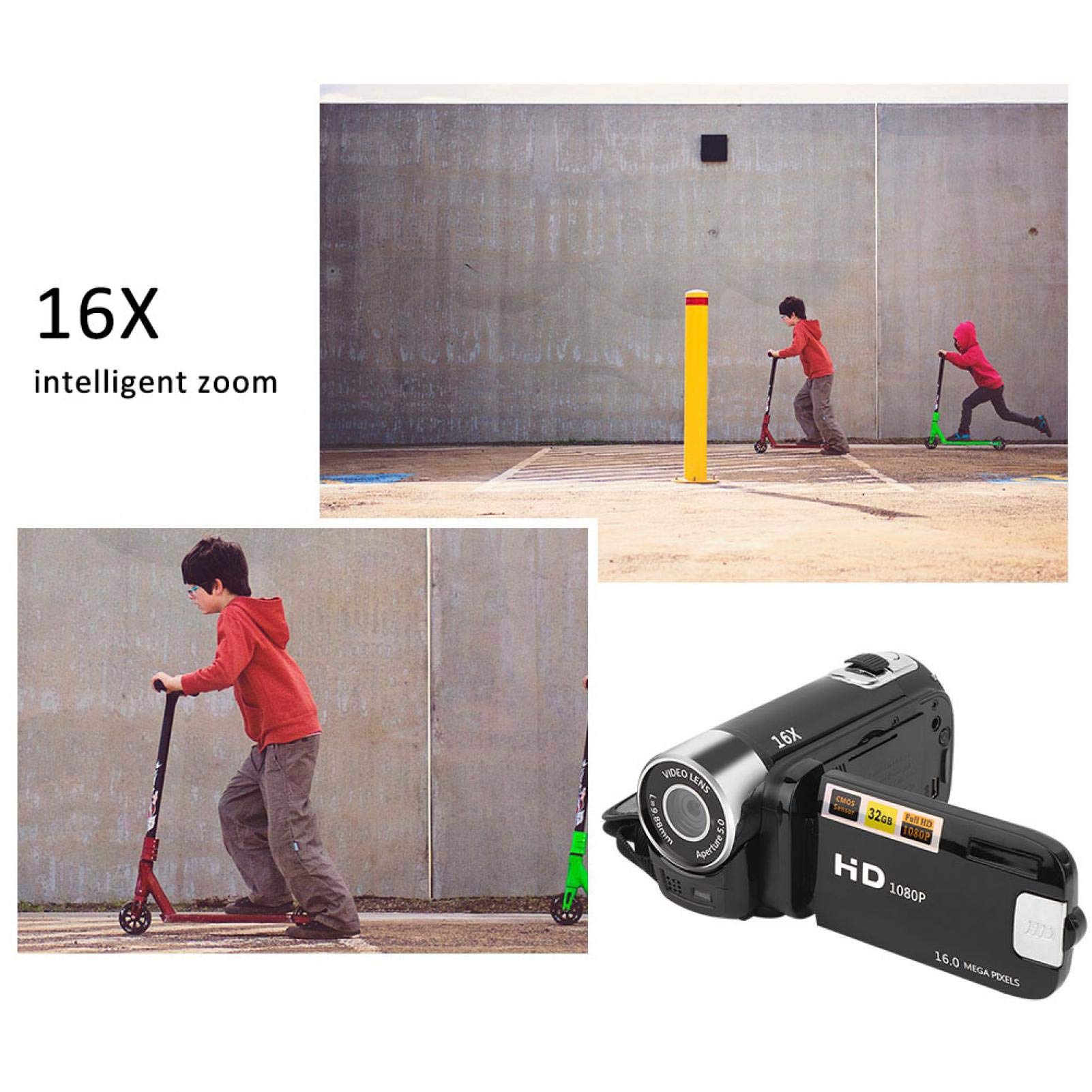 1080P HD Digital Camcorder with 16MP Sensor, 2.7