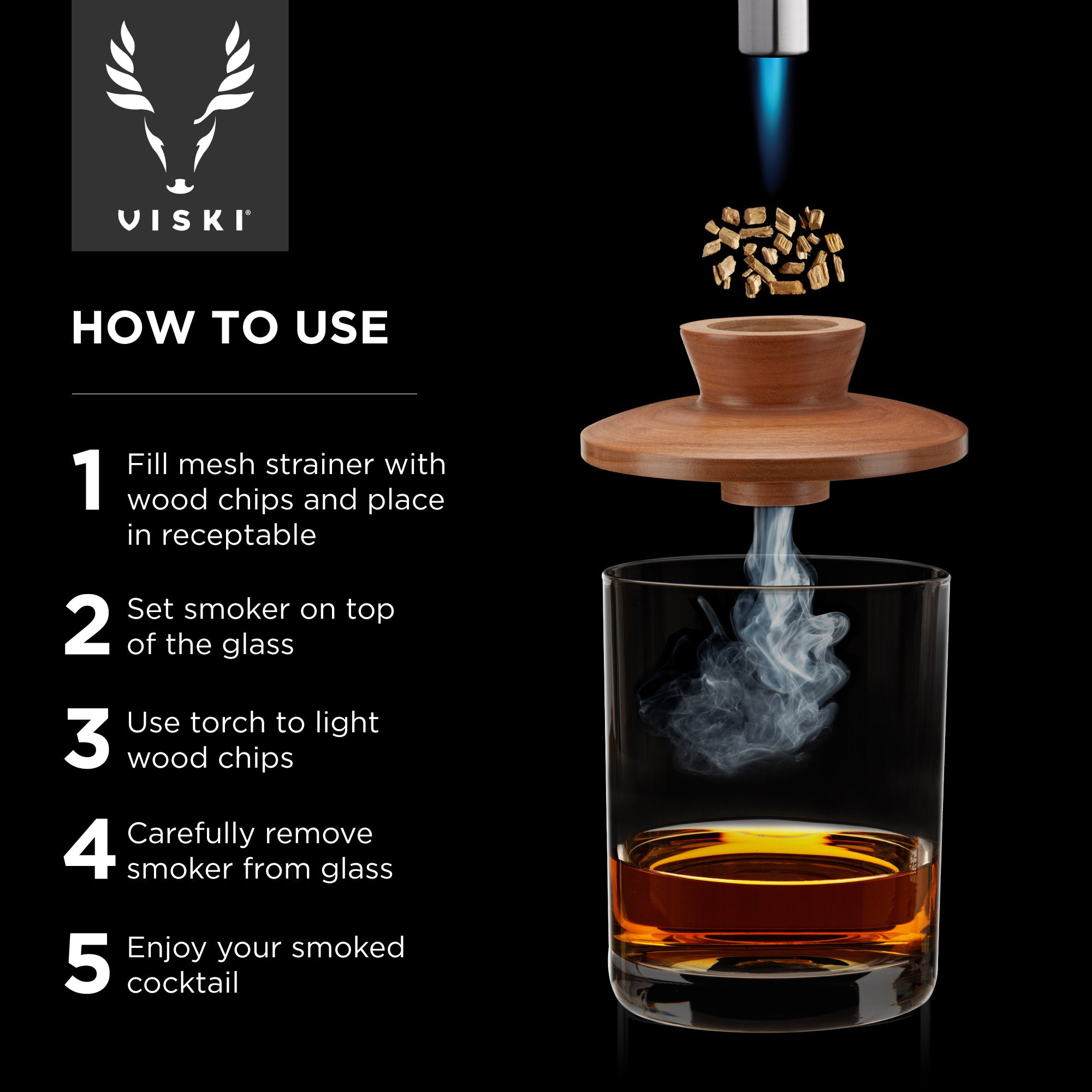 Premium Alchemi Single Serve Smoked Cocktail Kit - DIY Home Bar Mixing Set for Whiskey, Bourbon & Craft Cocktails | Perfect for Parties, Gifts & Home Entertaining