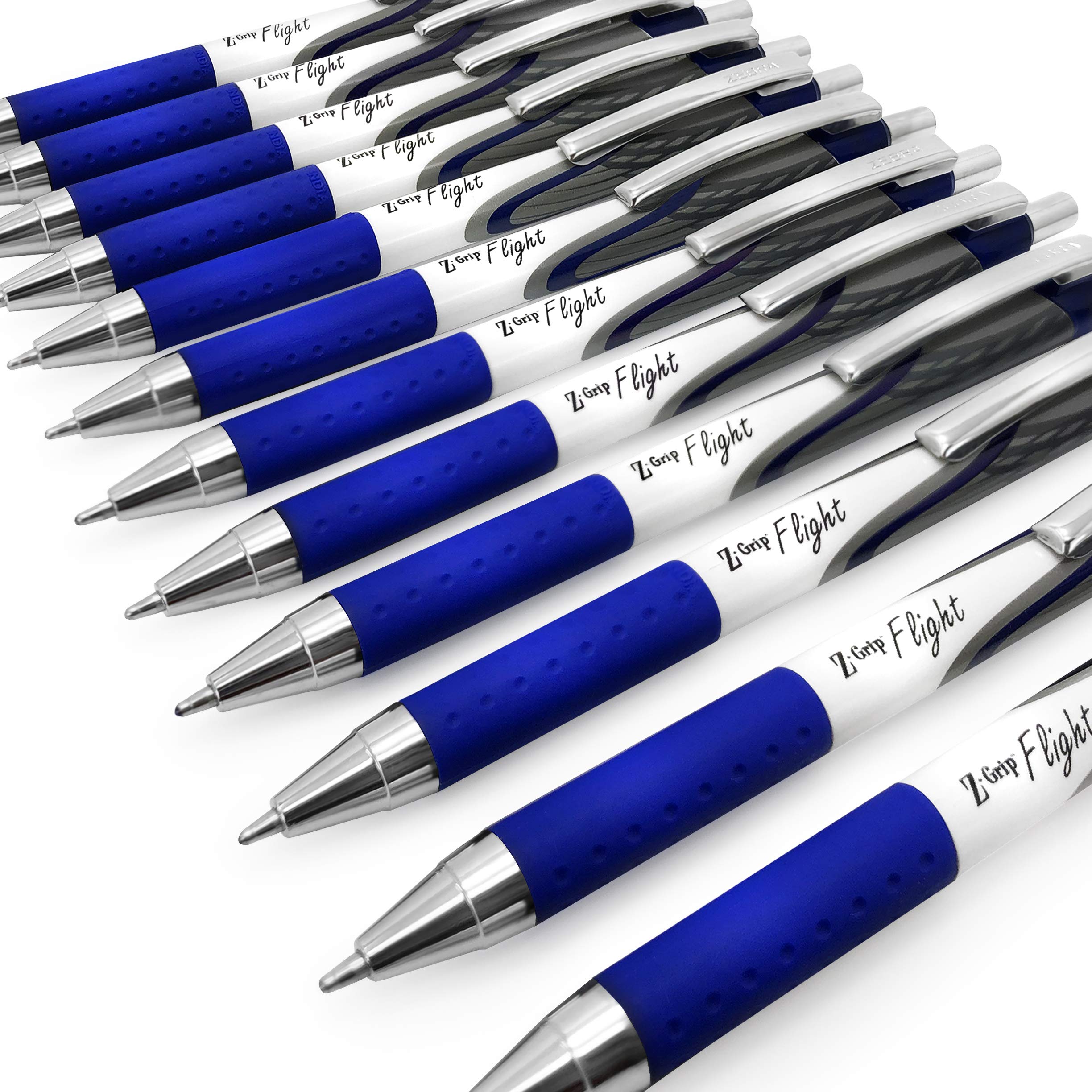 Zebra Classic Z-Grip Flight Ballpoint Pens - 1.2mm Medium Point - Smooth Blue Ink - 20 Pack for Office, School & Everyday Writing