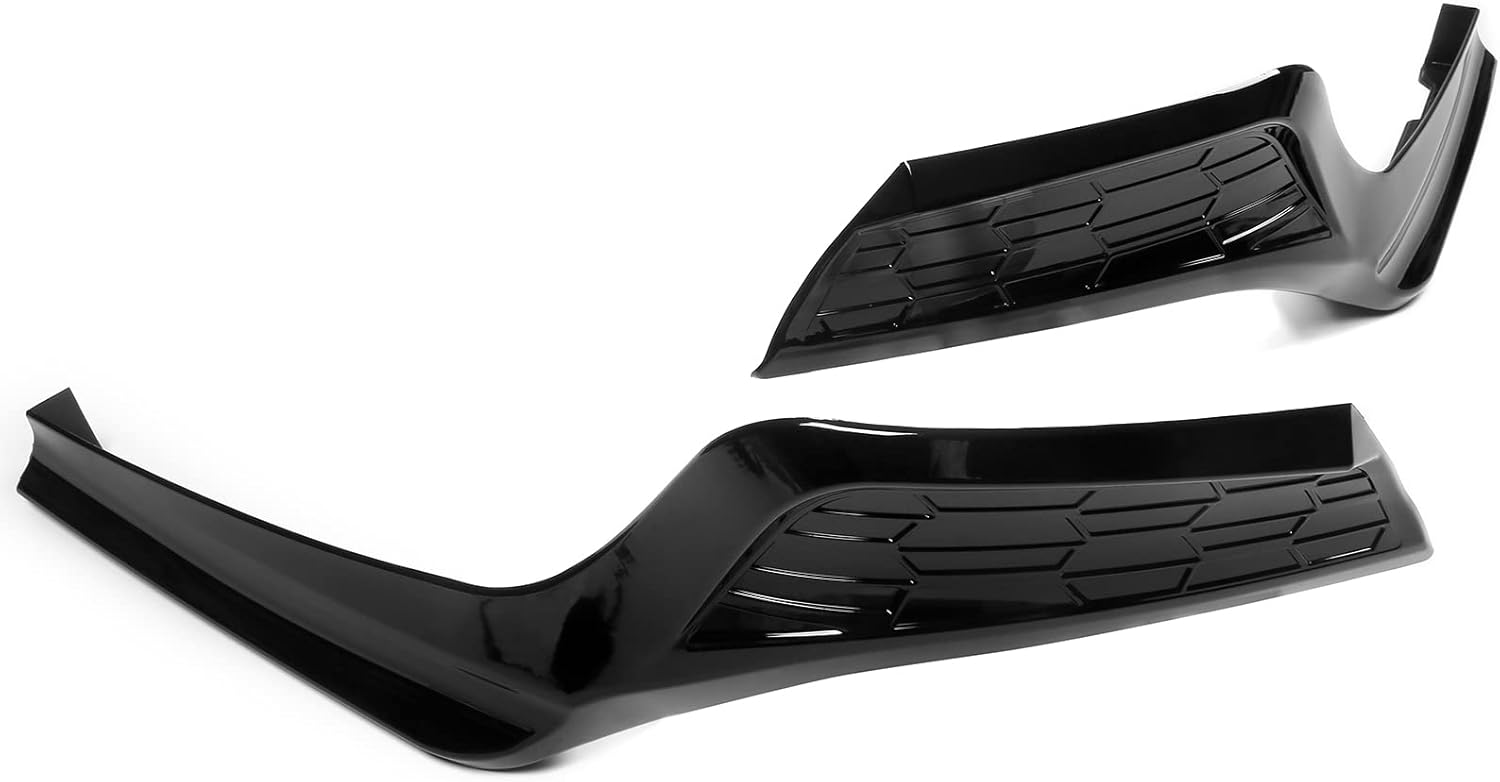 Glossy Black PP Polypropylene Rear Bumper Lip Splitters for 2022-2024 Honda Civic Sedan (4 Door) - 2PCS - Enhances Sporty Style & Aerodynamics for Street Racing & Car Shows