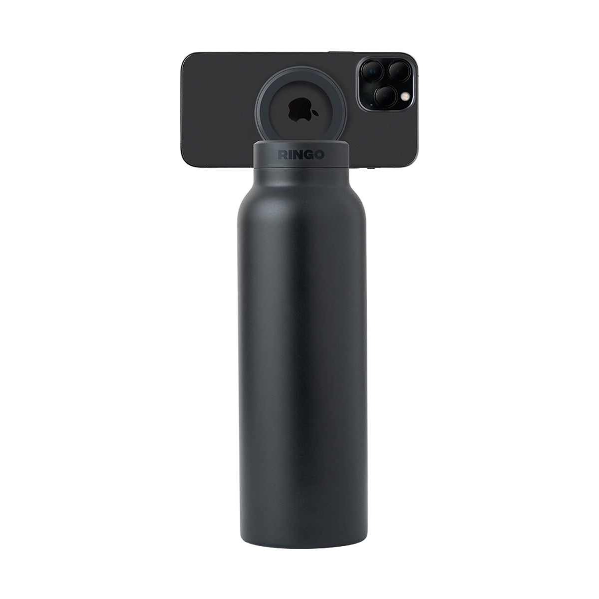 Apple MagSafe® Compatible Water Bottle - 20oz Vacuum Insulated Stainless Steel, Leakproof & Sweatproof, for Gym, Hiking, Office & Travel (Black)