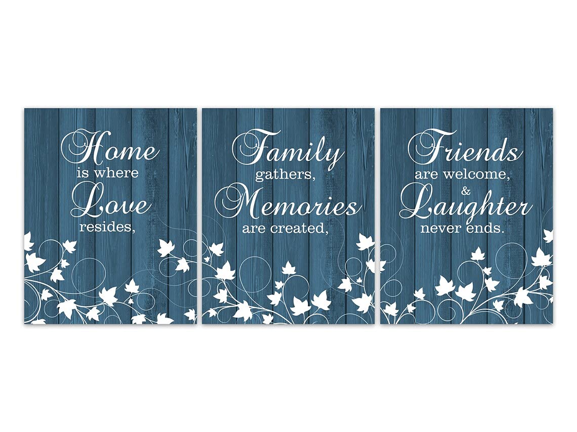 Rustic Blue & White Ivy Wall Art Print - 16x20 Inches Canvas Home Decor - Perfect for Living Room, Bedroom & Farmhouse Style Interiors - HOME440