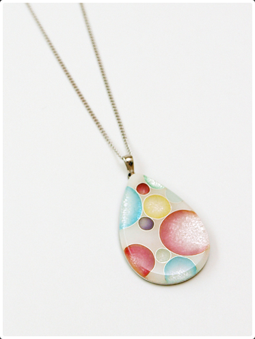 Yusen Shippo Pendant Necklace - Japanese Enamel Jewelry with Polka Dot Drop Design | Elegant Gift for Women, Perfect for Casual Wear & Special Occasions