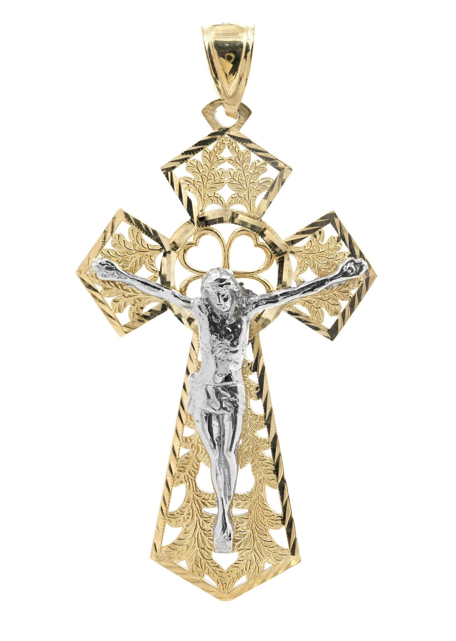 10K Gold Cross Pendant for Women & Men - 9.3 Grams Religious Jewelry - Perfect for Baptism, First Communion & Everyday Wear