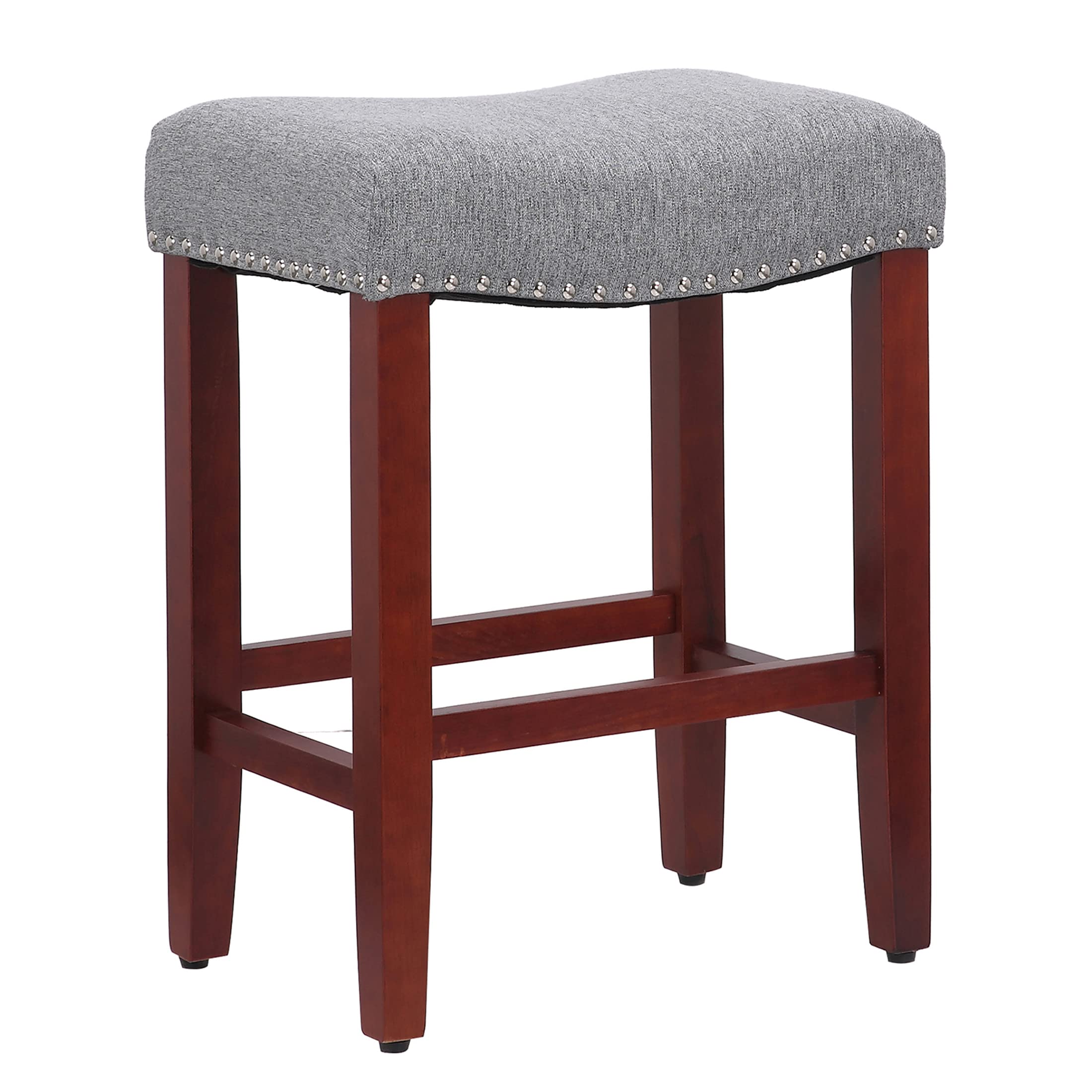 2-Pack Gray Upholstered Counter Stools 24