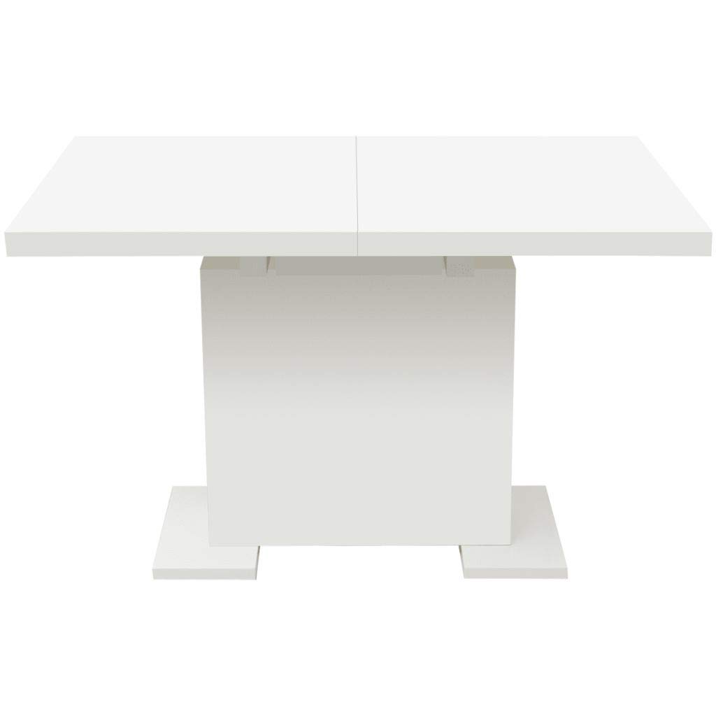 FAMIROSA Extendable Dining Table - Space Saving Pedestal Kitchen Table for Small Spaces, White | Perfect for Apartments, Living Rooms & Compact Homes