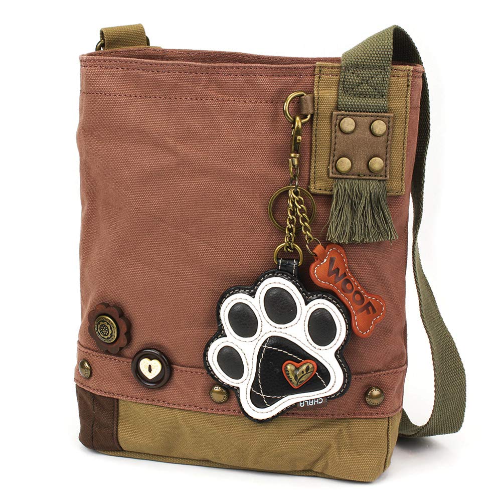 Stylish Chala Handbags Patchwork Crossbody Canvas Messenger Bag with Faux Leather Animal Print Coin Purse - Perfect for Travel, Shopping & Everyday Use