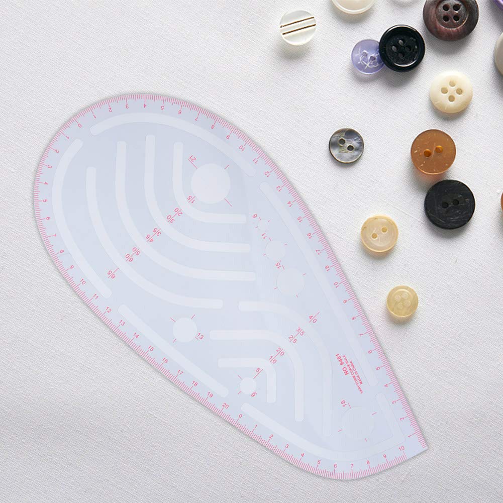 **French Curve Sewing Ruler - Armhole & Sleeve Measuring Tool for Dressmaking, Tailoring & Pattern Making | Metric Scale | Perfect for Costume Design & Patchwork Projects**    *(Use for precise armhole shaping, sleeve drafting, and professional garment construction in fashion design, DIY sewing, and quilting.)*